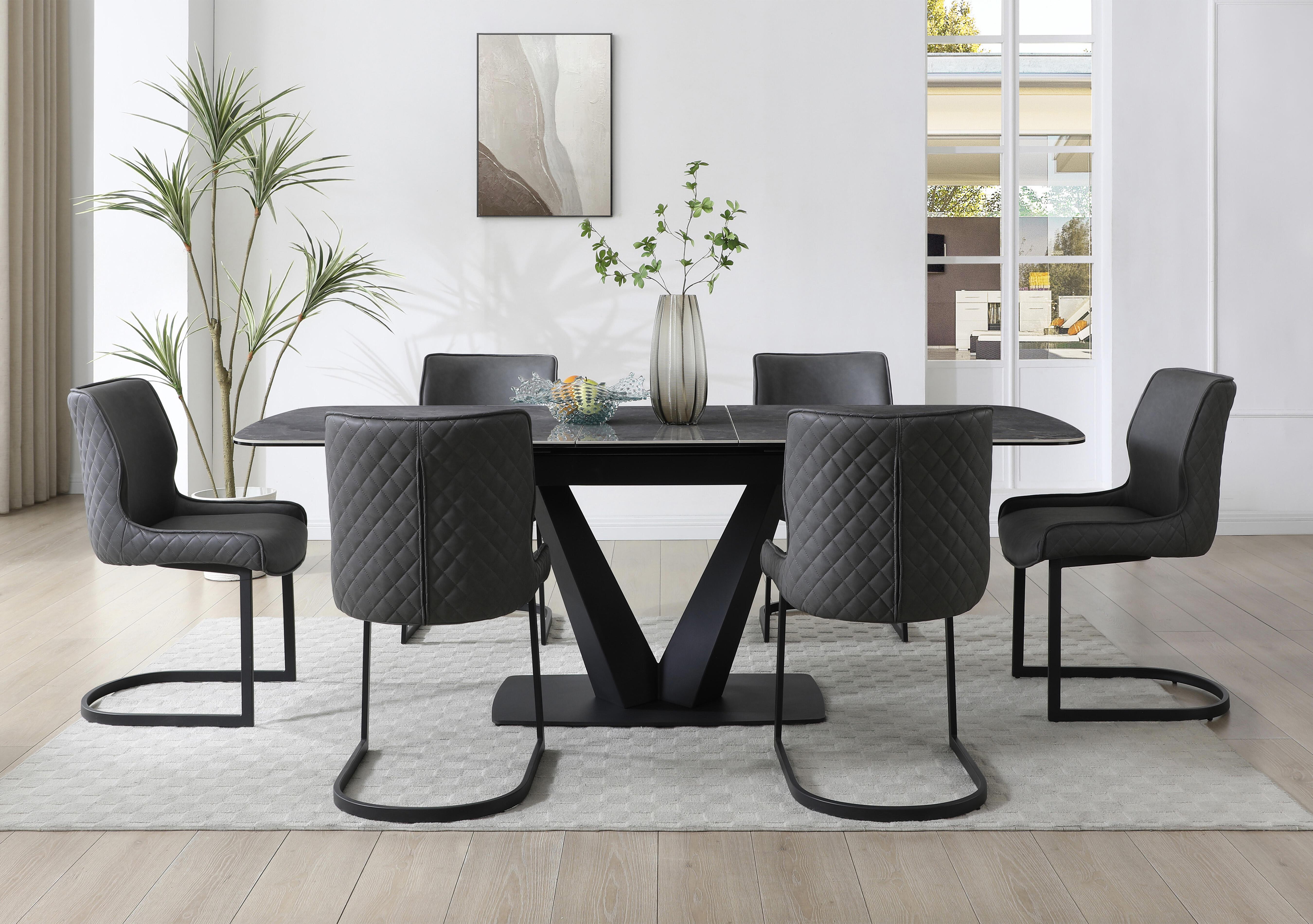 Cupra Pop Up Extending Dining Table and 6 Dining Chairs in  on Furniture Village