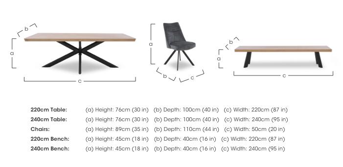 Athena Soft Edge Dining Table, Dining Bench and 4 Swivel Dining Chairs in  on Furniture Village