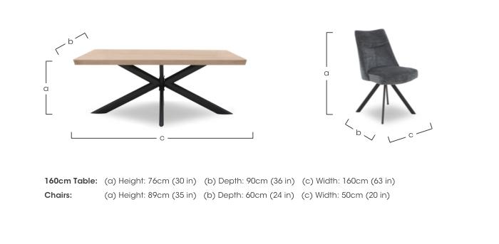 Athena 160cm Compact Soft Edge Dining Table and 4 Swivel Dining Chairs in  on Furniture Village