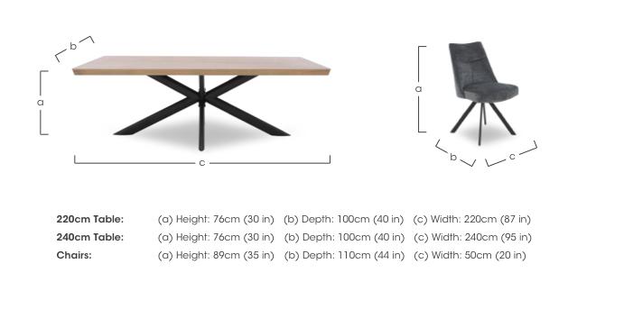 Athena Soft Edge Dining Table with 6 Swivel Dining Chairs in  on Furniture Village