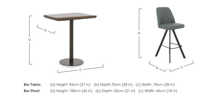 Jupiter Small Bar Table with 2 Swivel Bar Stools in  on Furniture Village