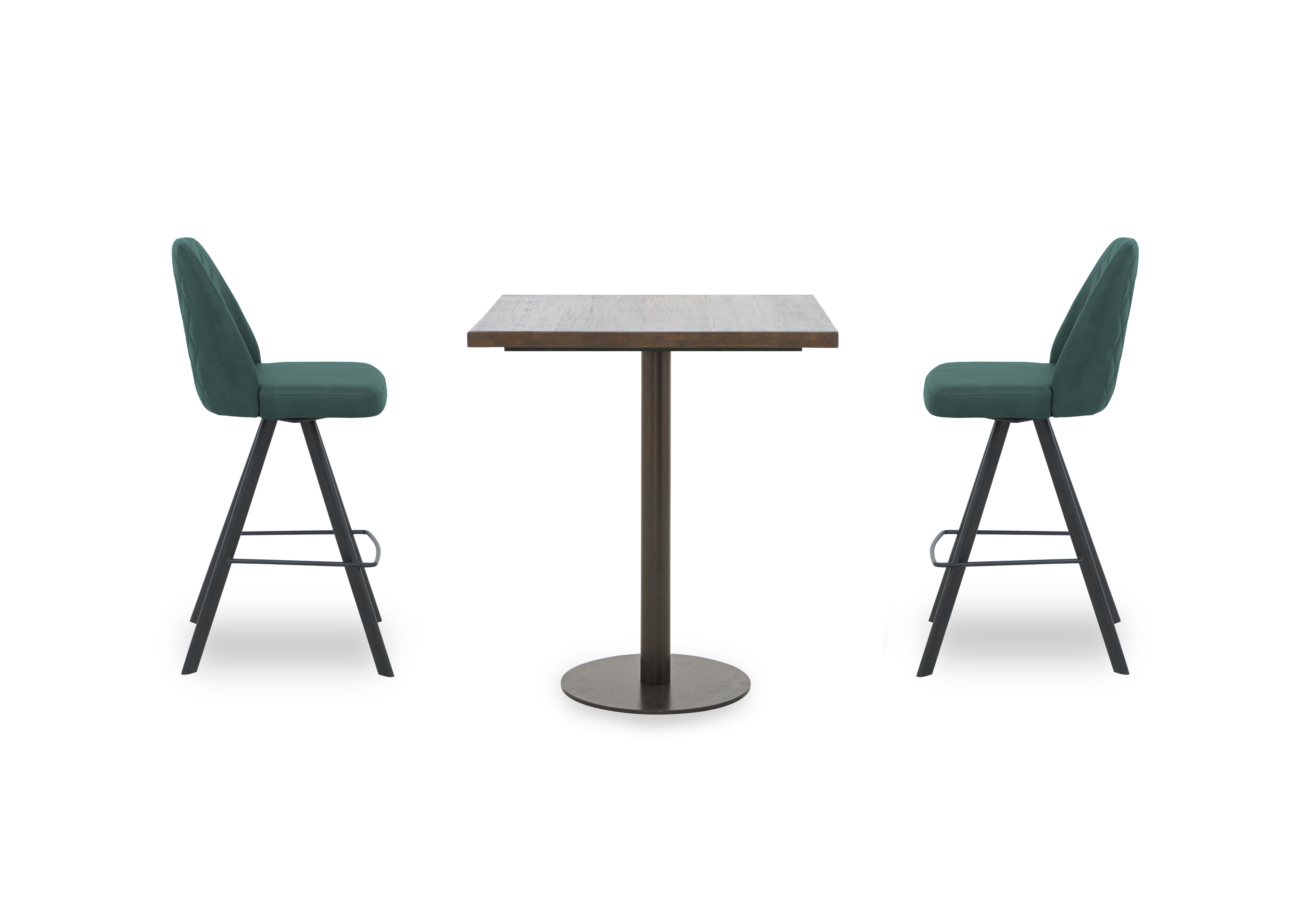 Jupiter Small Bar Table with 2 Swivel Bar Stools in Green on Furniture Village