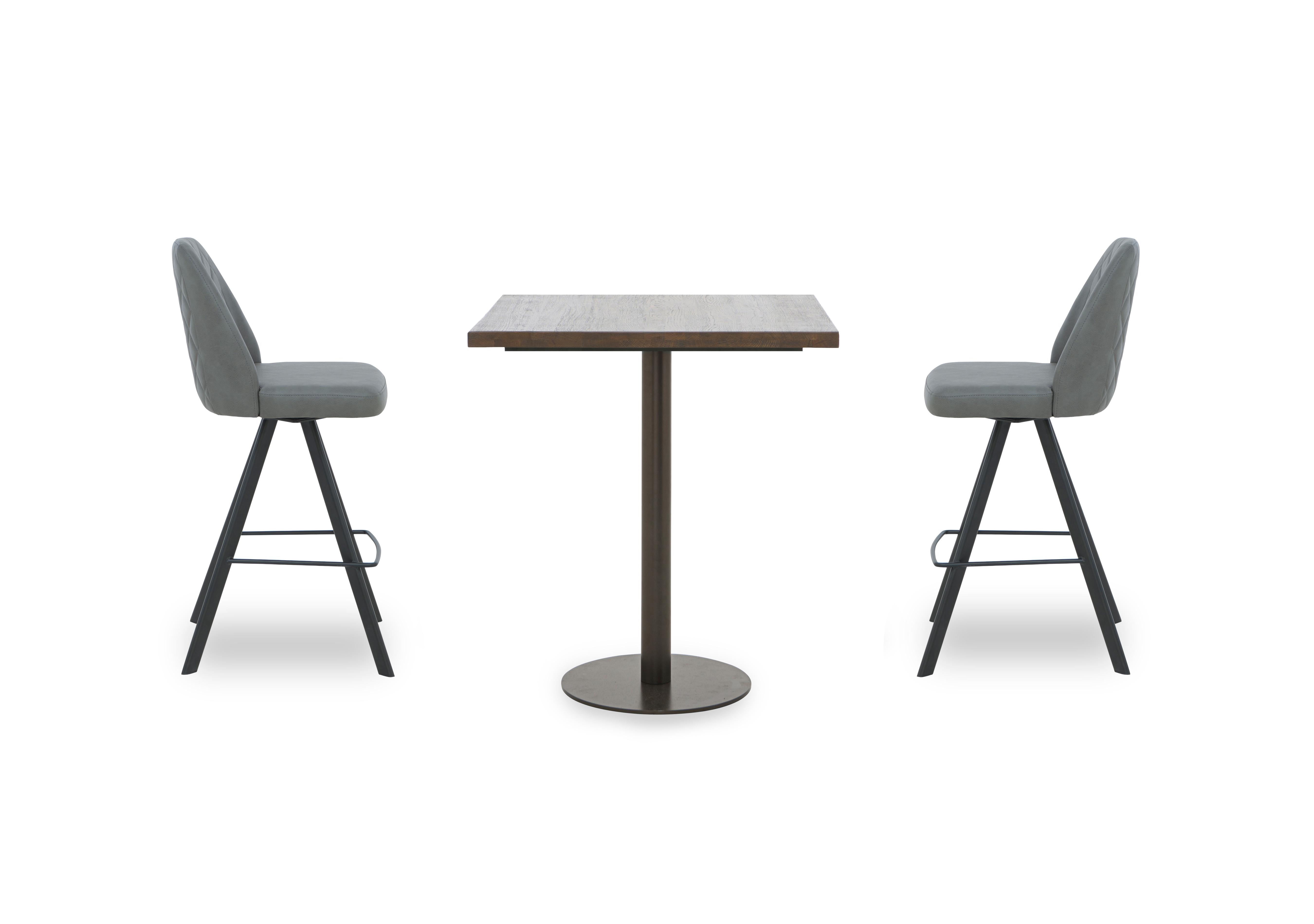 Jupiter Small Bar Table with 2 Swivel Bar Stools in Grey on Furniture Village