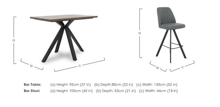 Jupiter Large Bar Table with 4 Swivel Bar Stools in  on Furniture Village