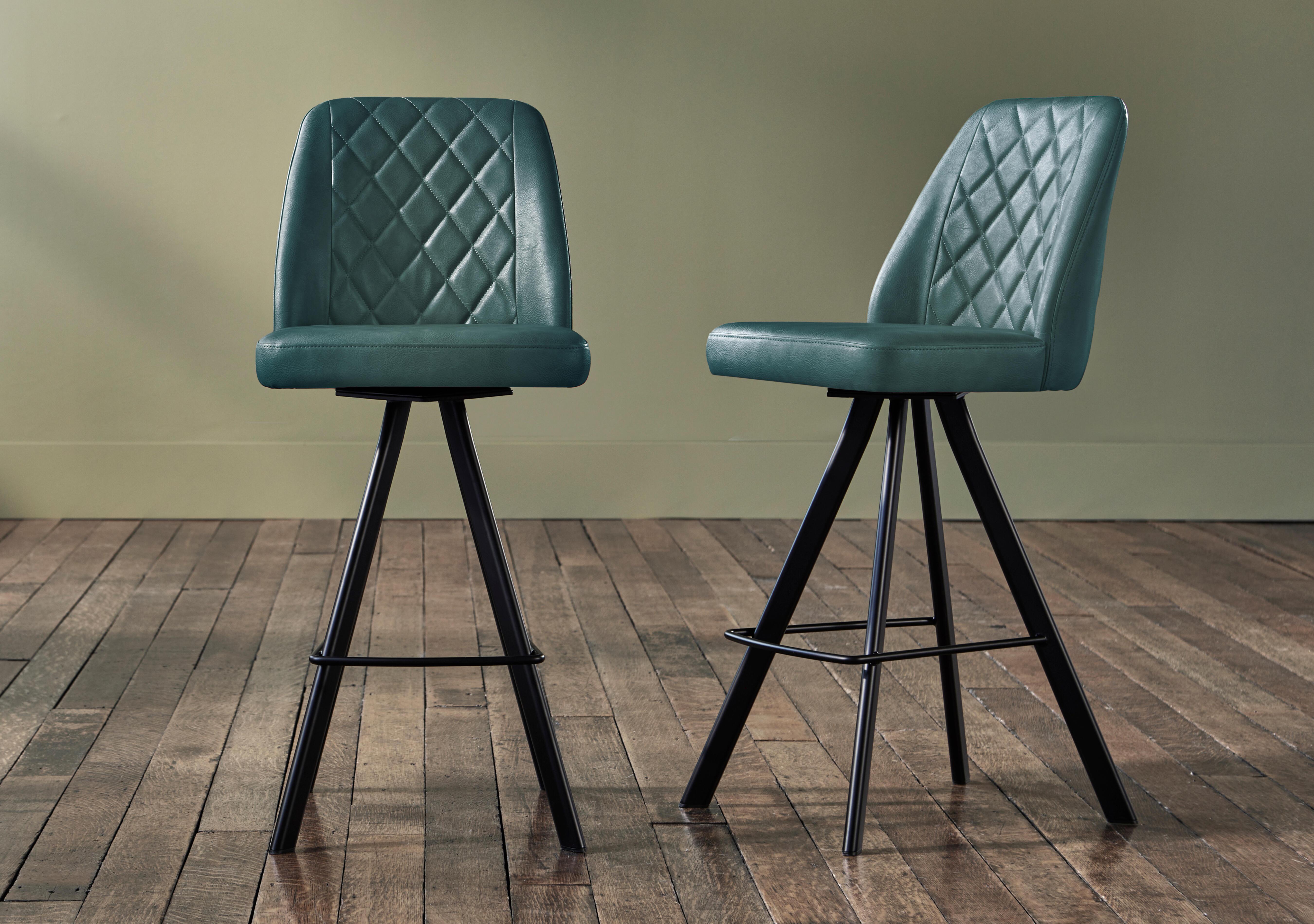 Jupiter Swivel Bar Stool in Green on Furniture Village