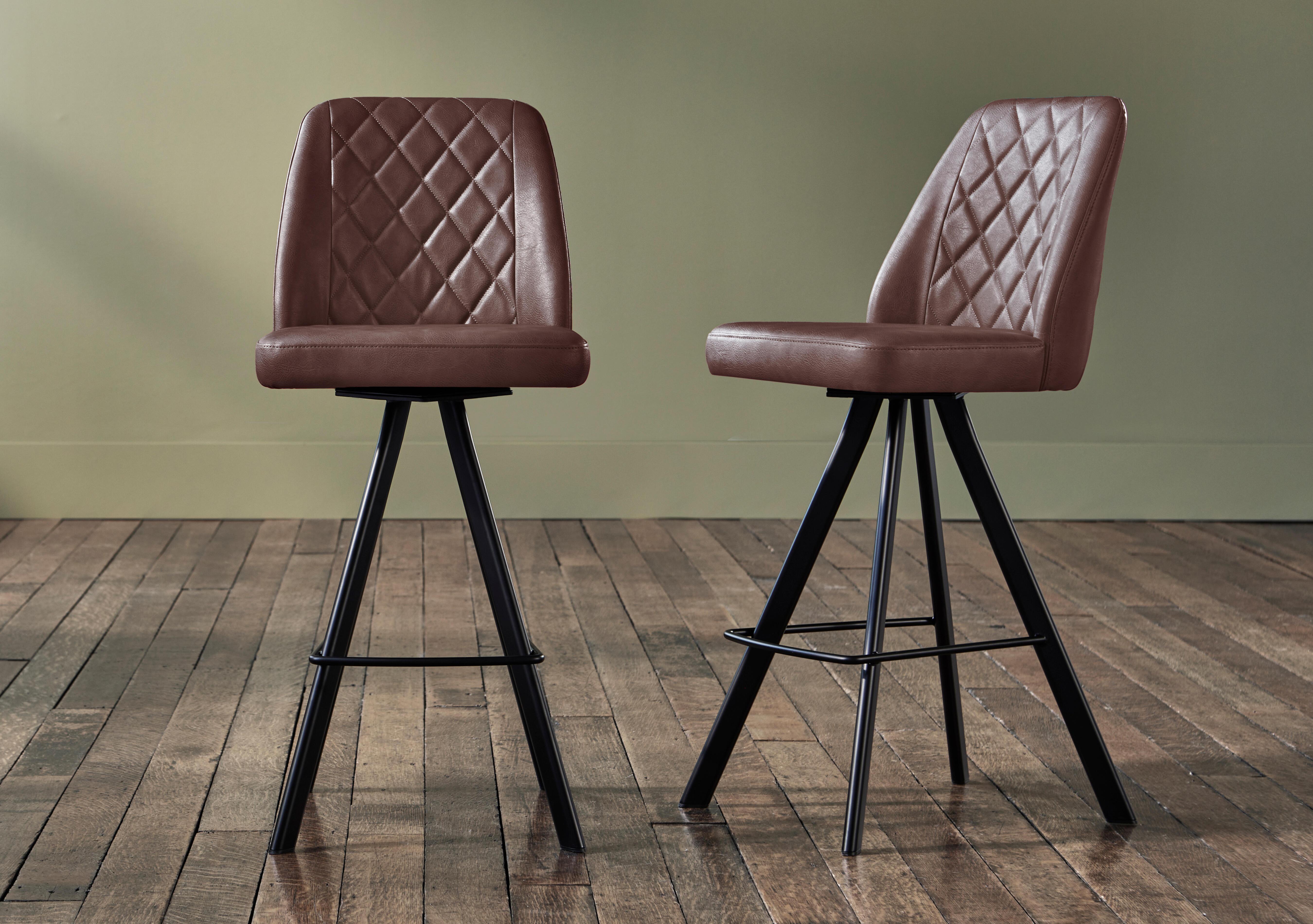 Jupiter Swivel Bar Stool in Tan on Furniture Village