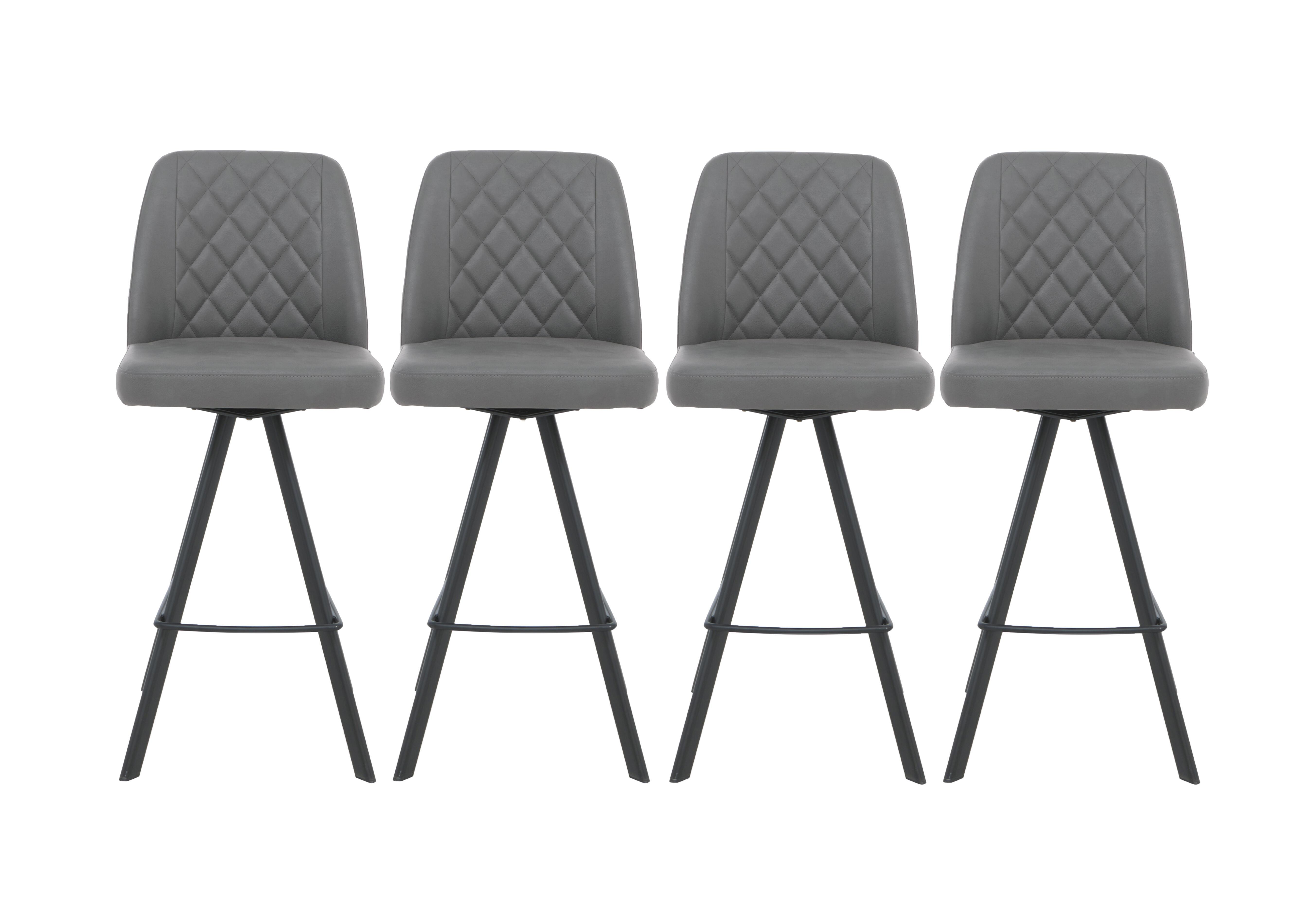 Jupiter Set of 4 Swivel Bar Stools in Grey on Furniture Village