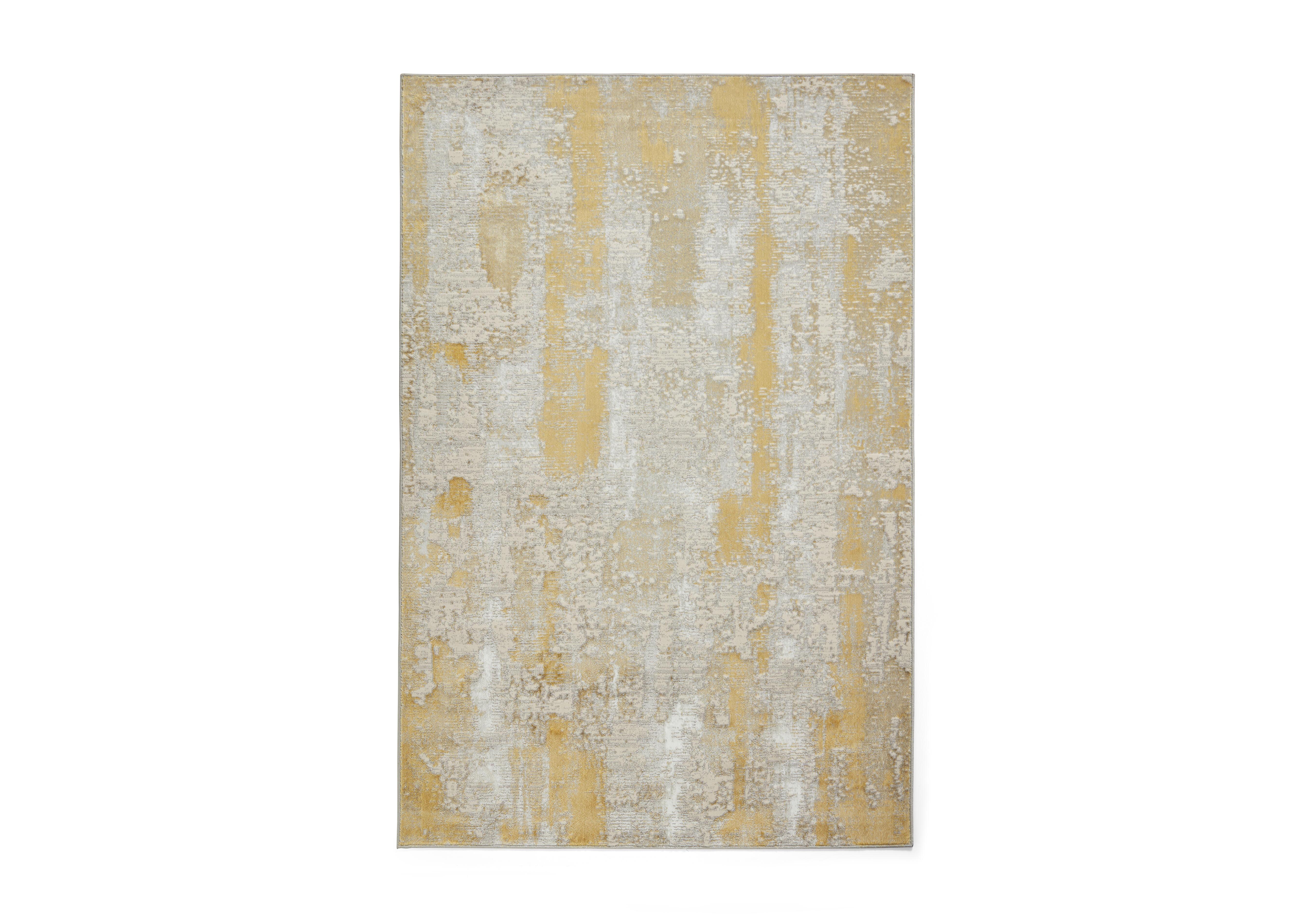 Virella Rug in White - Gold on Furniture Village