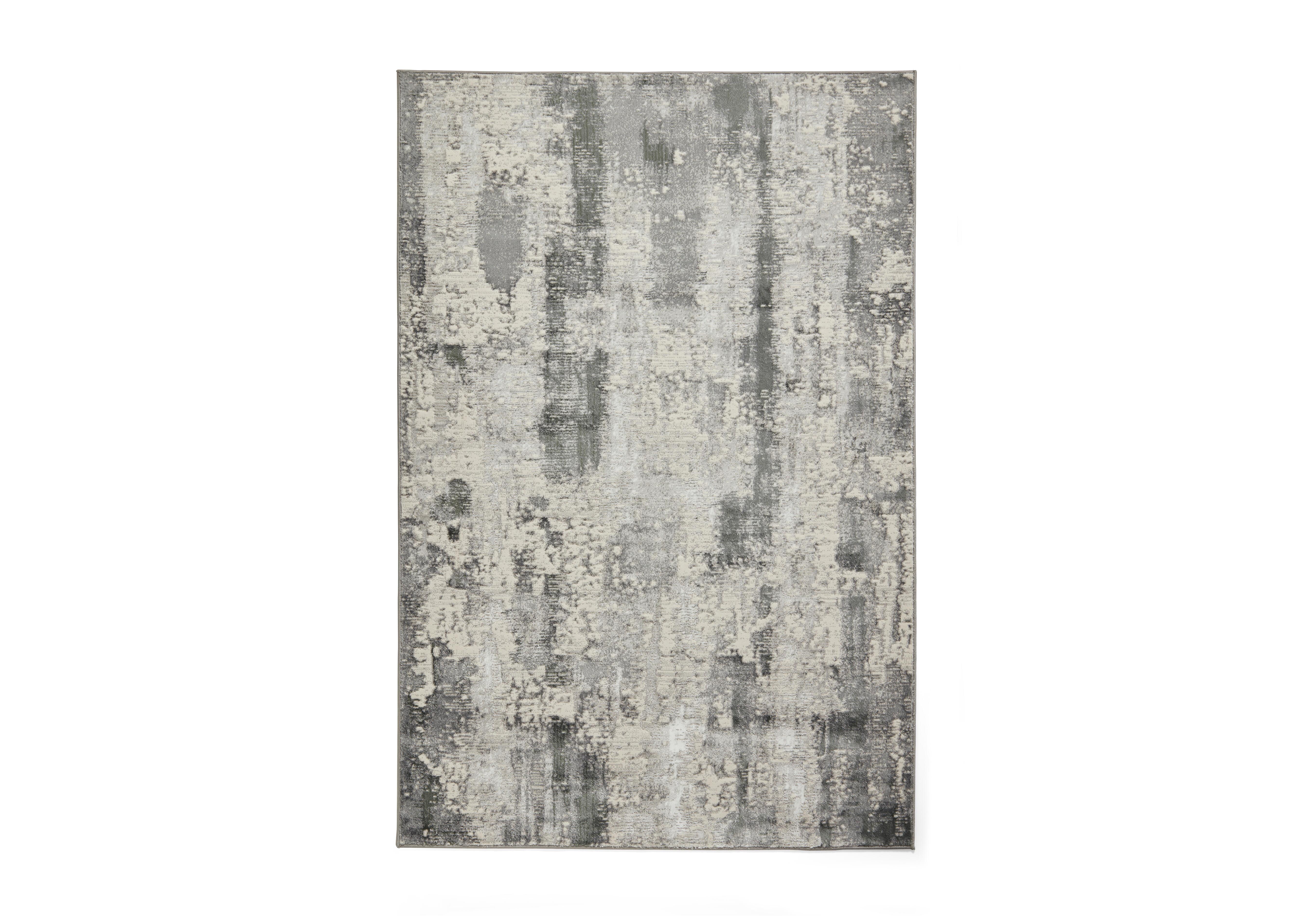 Virella Rug in White - Green on Furniture Village