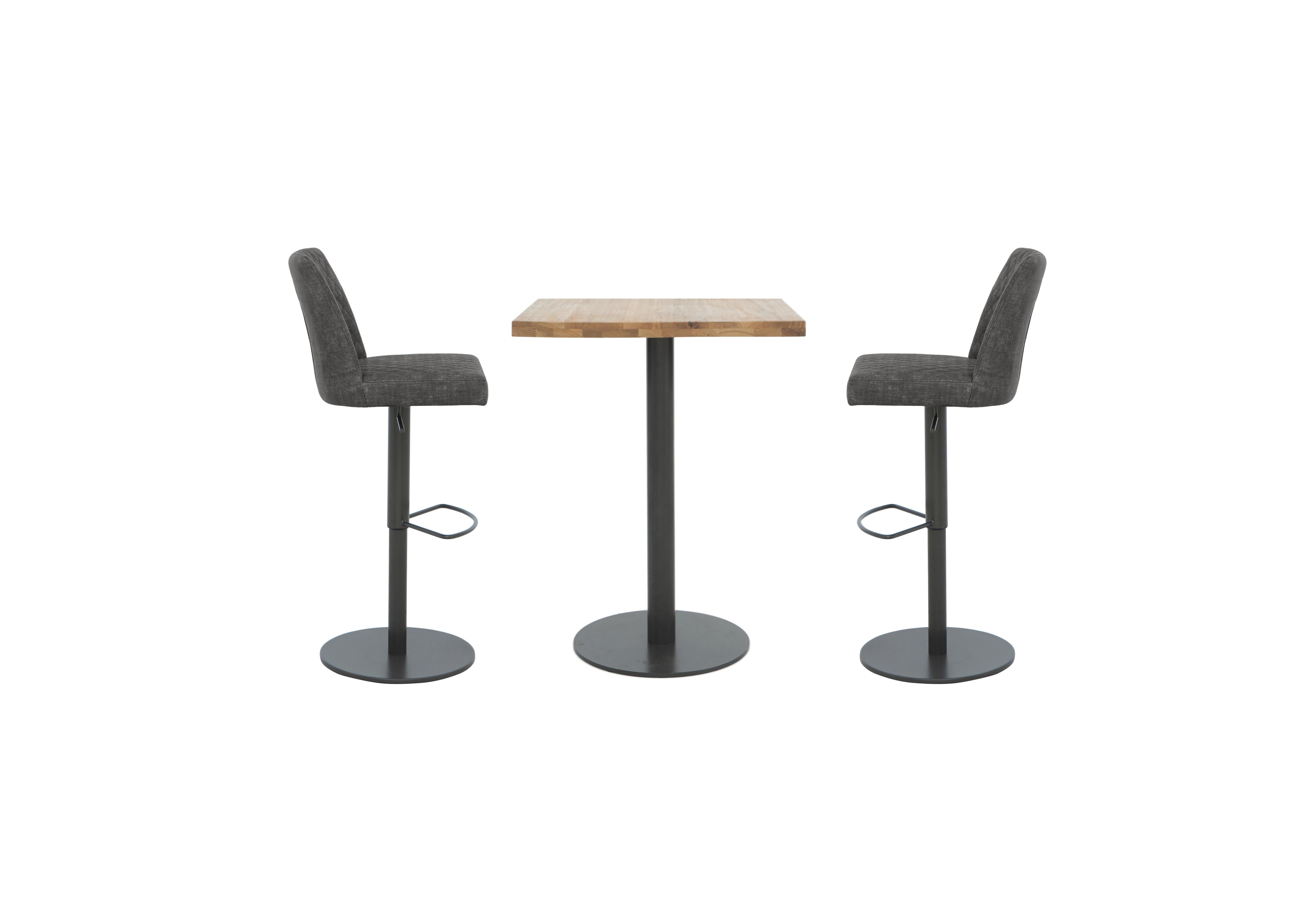 Earth Small Bar Table and 2 Swivel Bar Stools in Graphite on Furniture Village