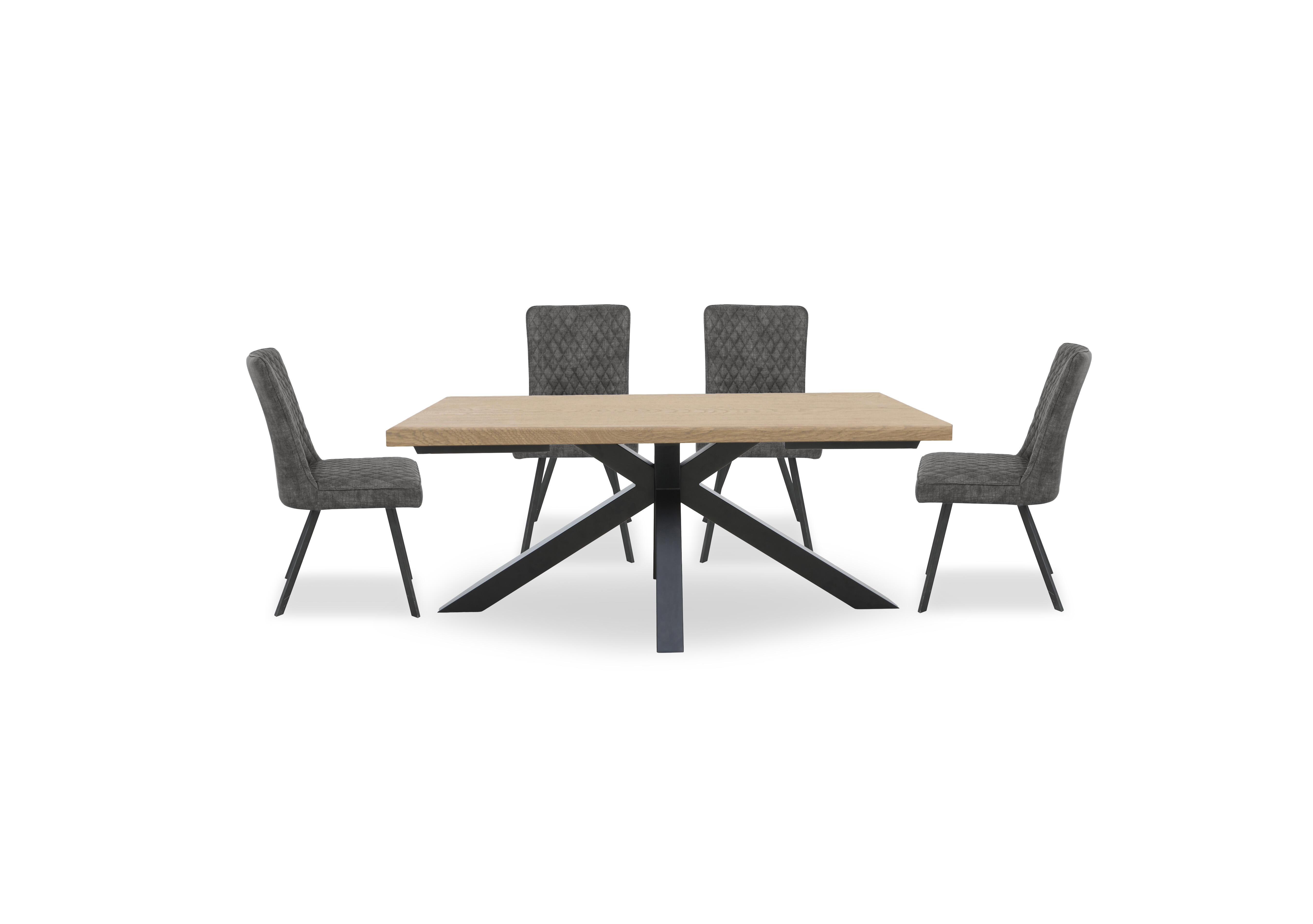 Earth Star Base Dining Table and 4 Dining Chairs in Graphite on Furniture Village