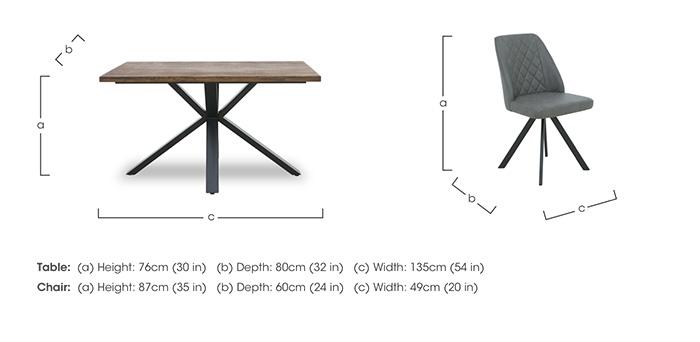 Jupiter Compact Dining Table with Star Base and 4 Swivel Dining Chairs in  on Furniture Village