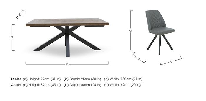 Jupiter Dining Table with Star Base and 4 Swivel Dining Chairs in  on Furniture Village