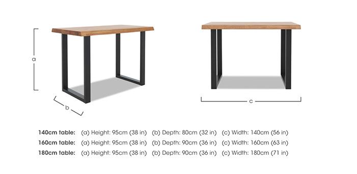 Hades Raw Edge Bar Table with U Shaped Legs in  on Furniture Village