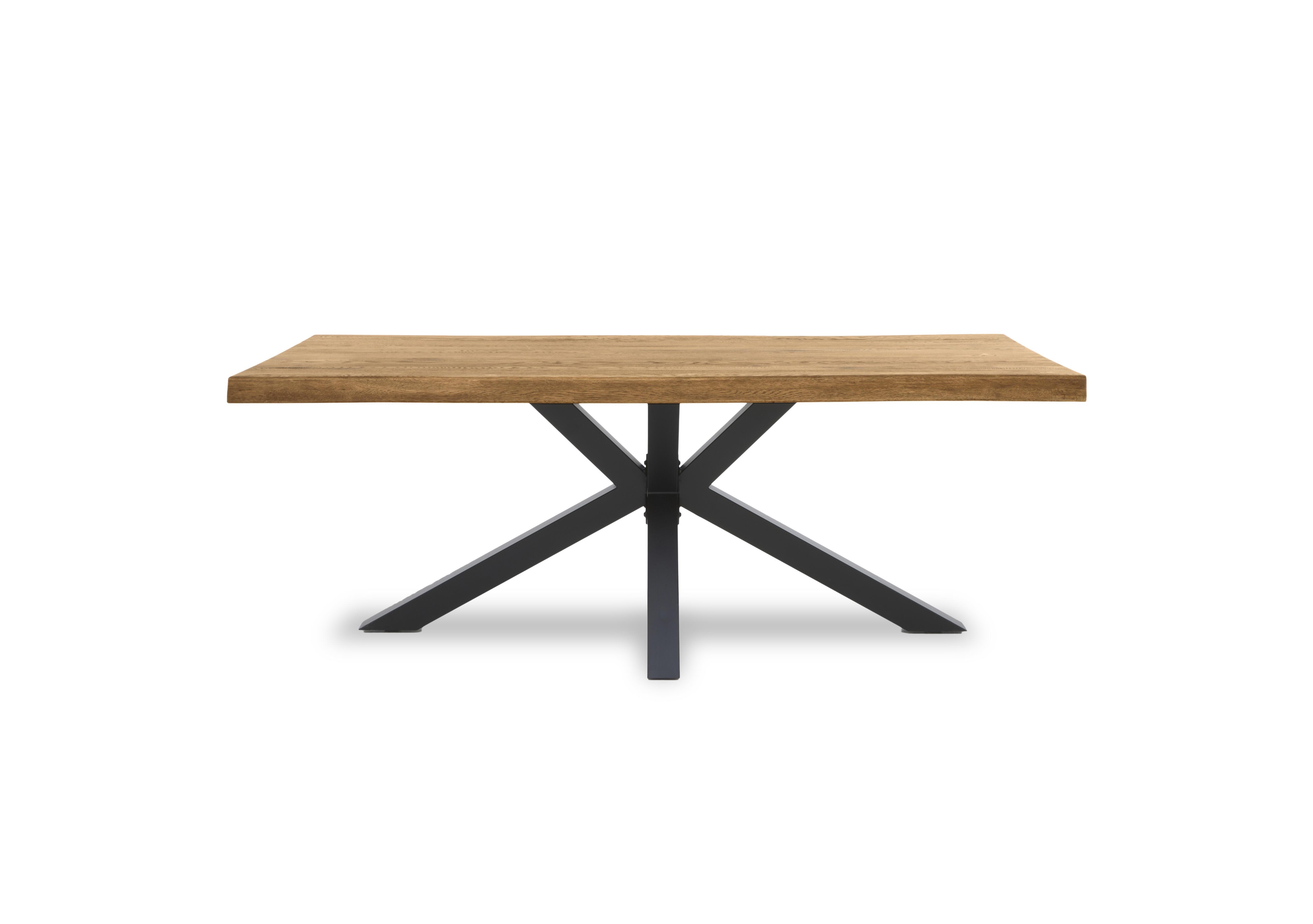 Njord Raw Edge Compact Dining Table with Metal Star Base in 1 Oil on Furniture Village