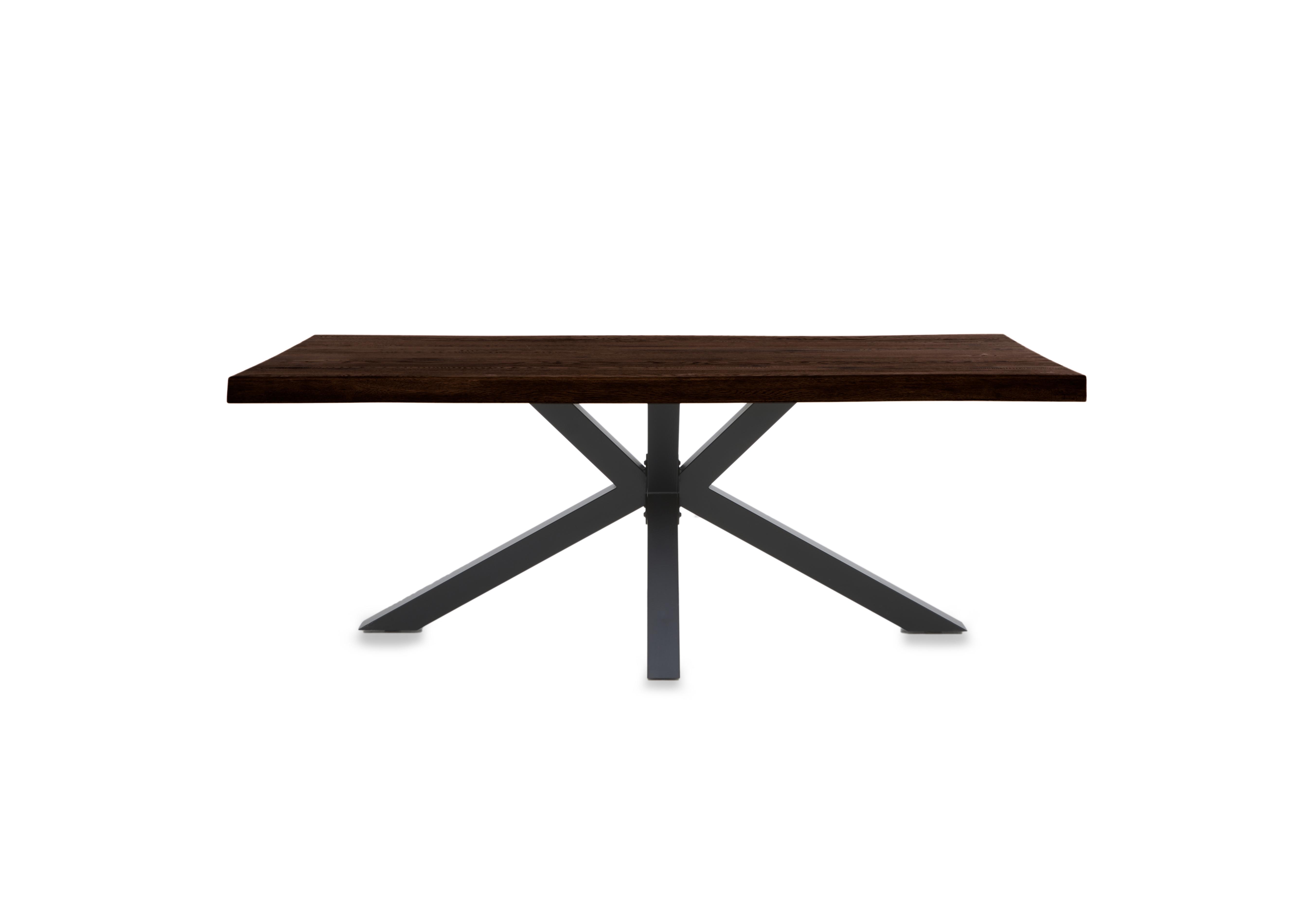 Njord Raw Edge Compact Dining Table with Metal Star Base in 2 Smoked on Furniture Village