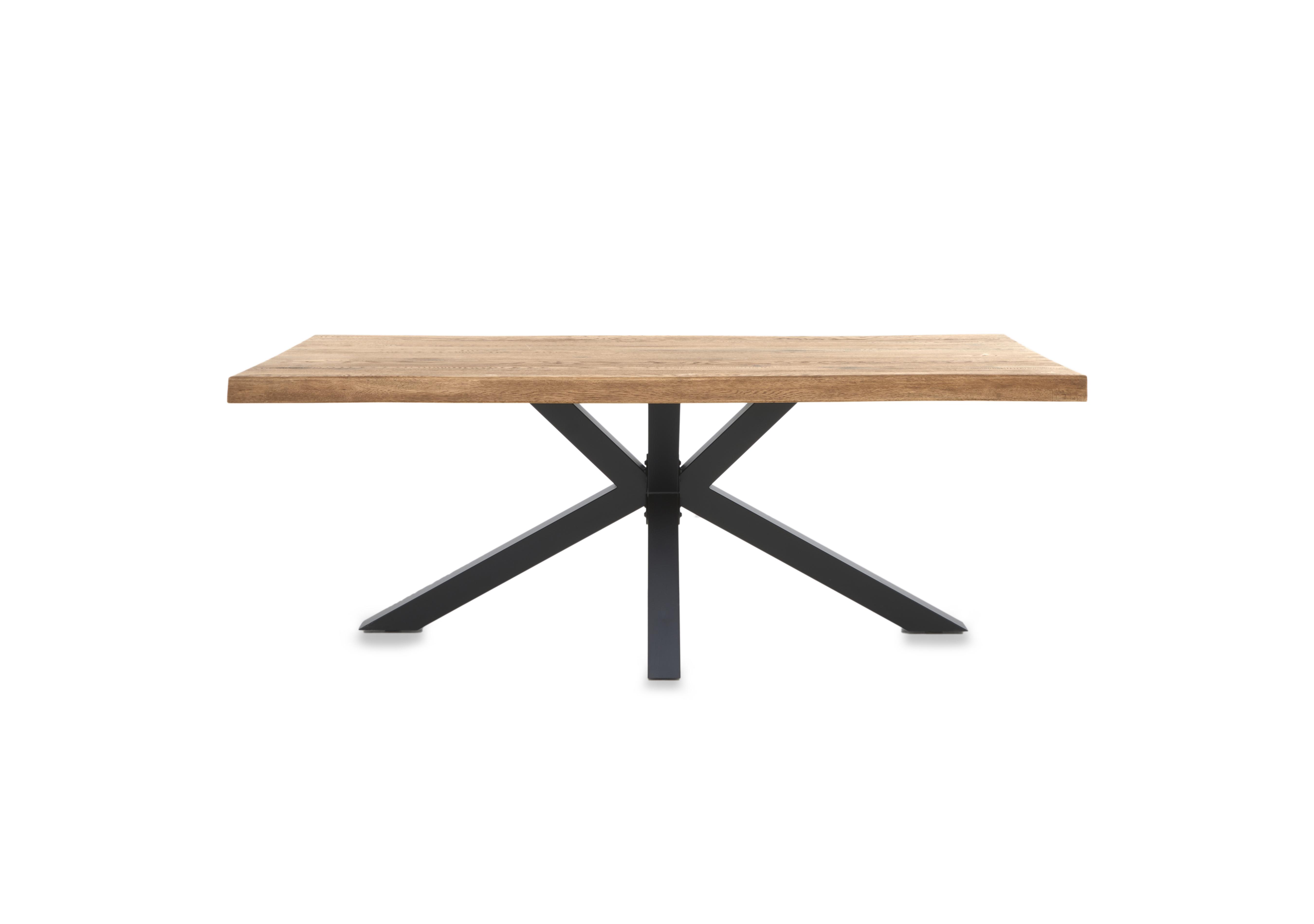 Njord Raw Edge Compact Dining Table with Metal Star Base in 52 Natura Bianca on Furniture Village