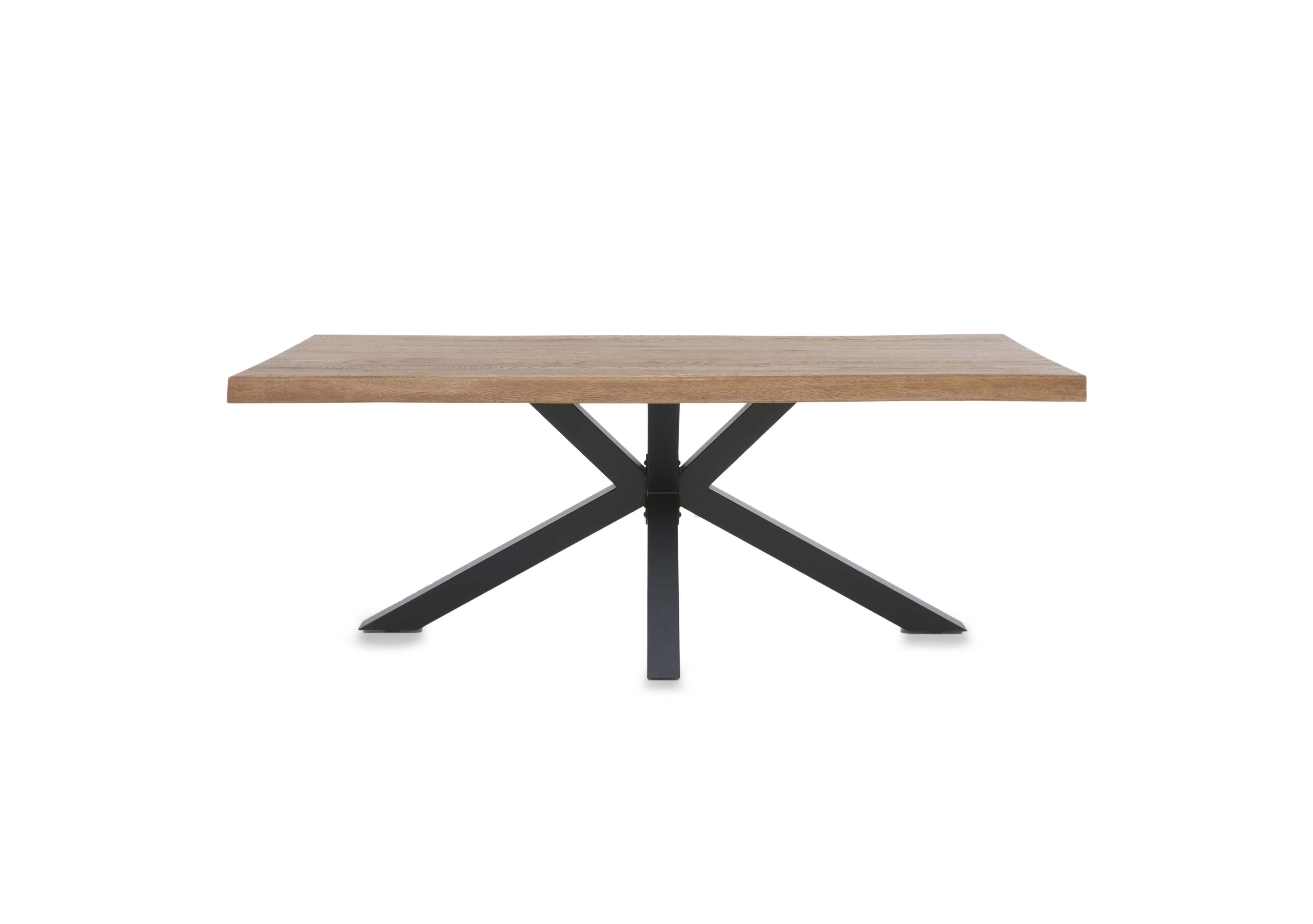 Njord Raw Edge Compact Dining Table with Metal Star Base in 6 Old Bassano on Furniture Village