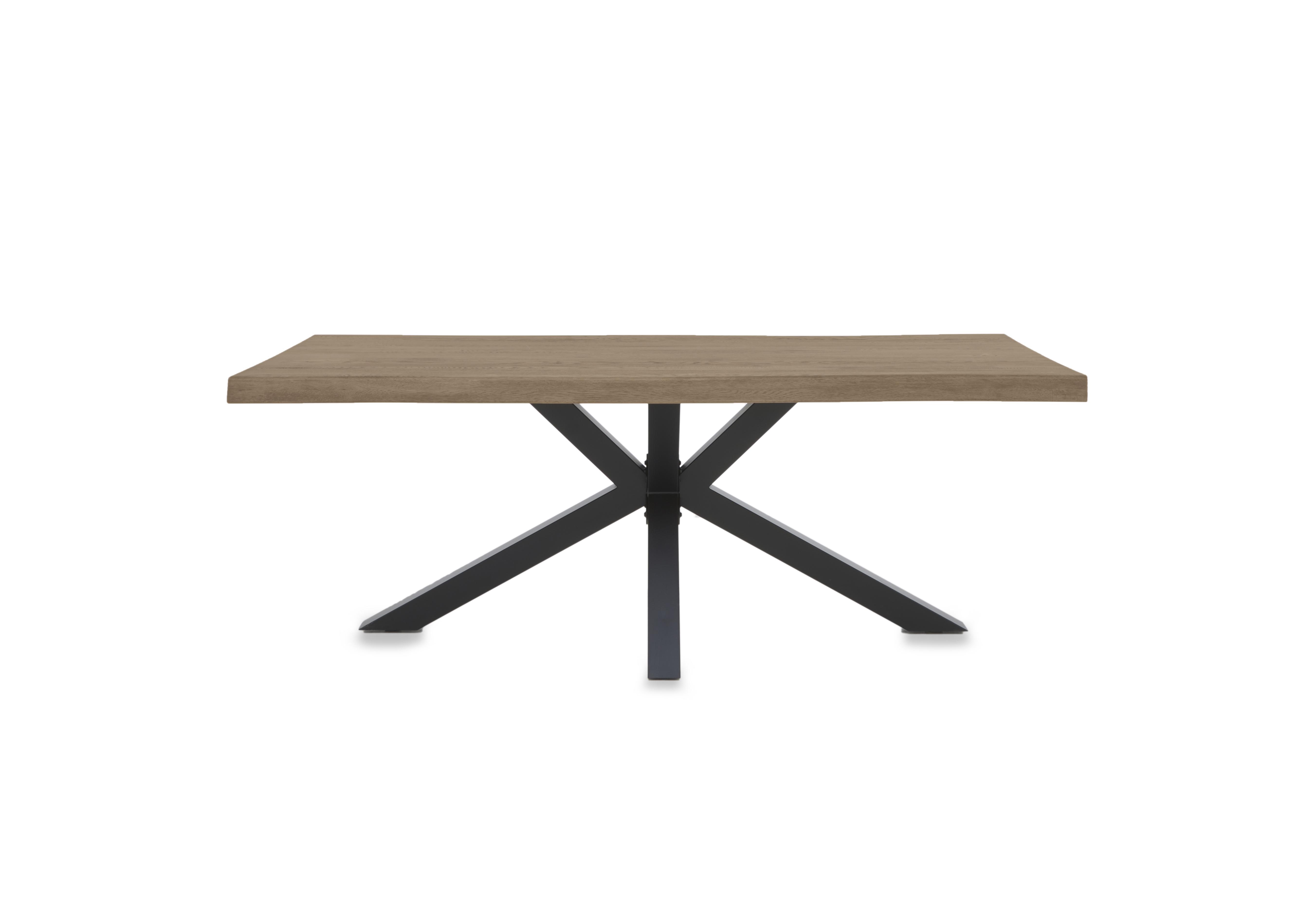 Njord Raw Edge Compact Dining Table with Metal Star Base in 8 Vintage Grey on Furniture Village