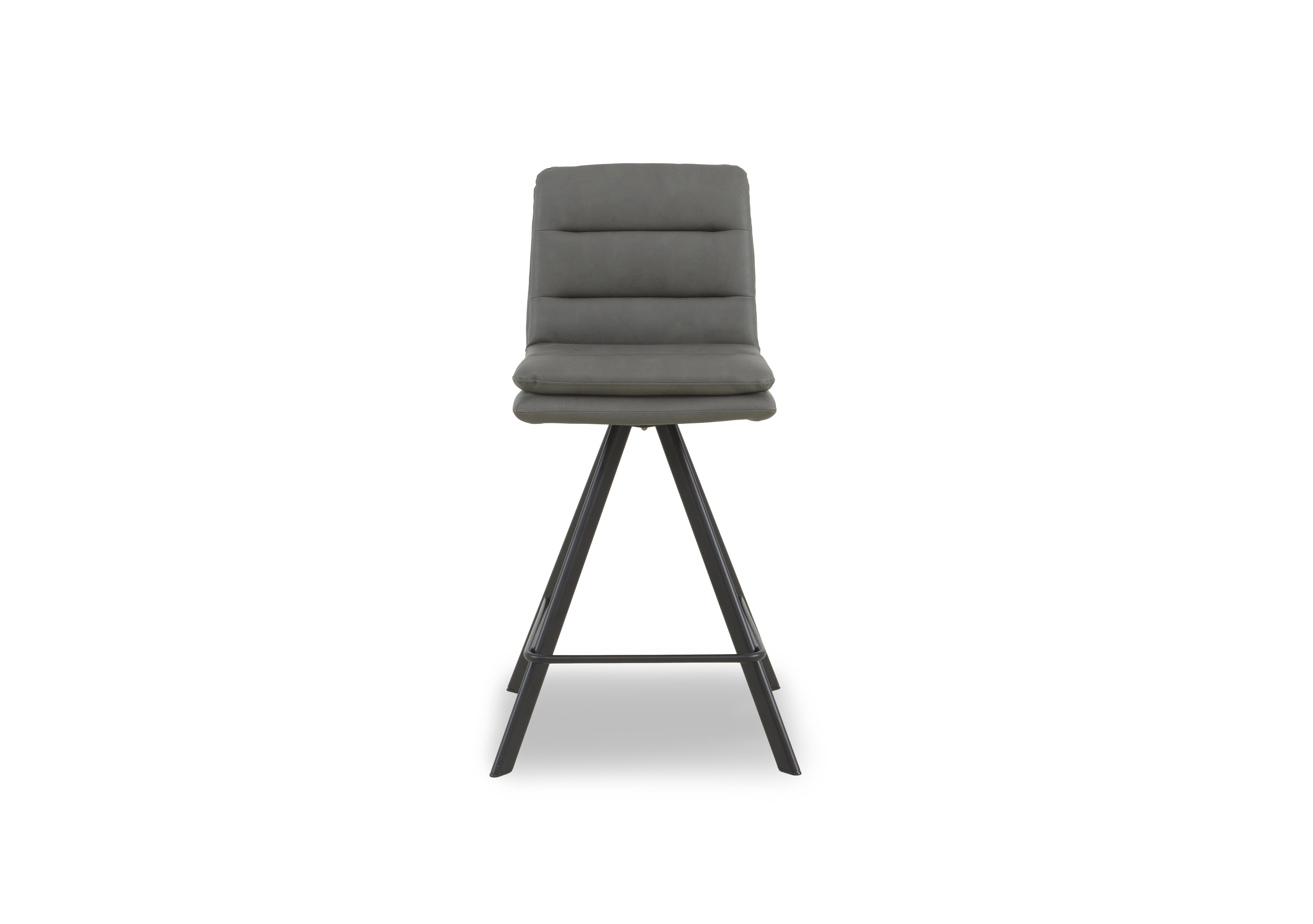 Njord Faux Leather Swivel Bar Stool in Grey on Furniture Village
