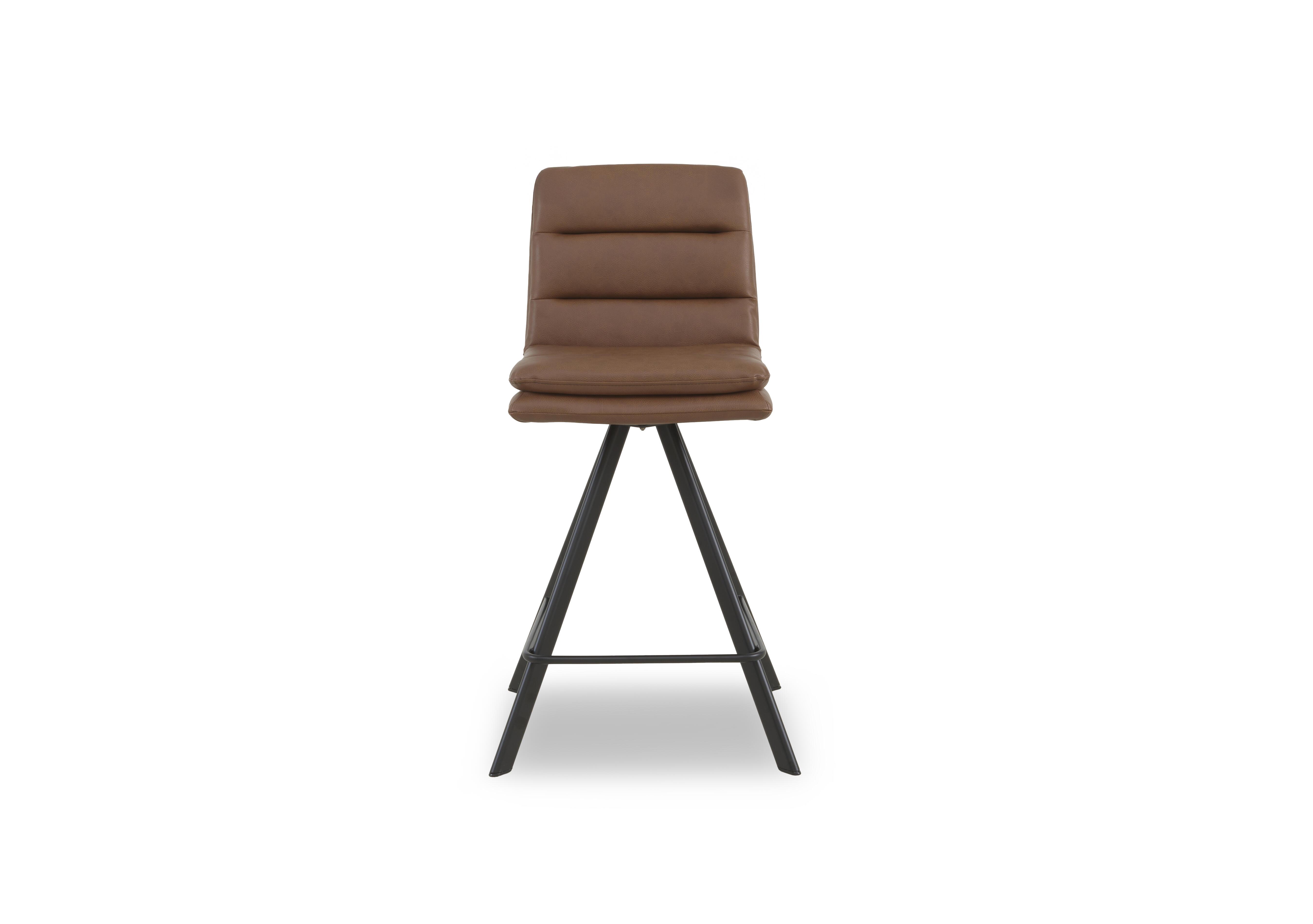 Njord Faux Leather Swivel Bar Stool in Tan on Furniture Village