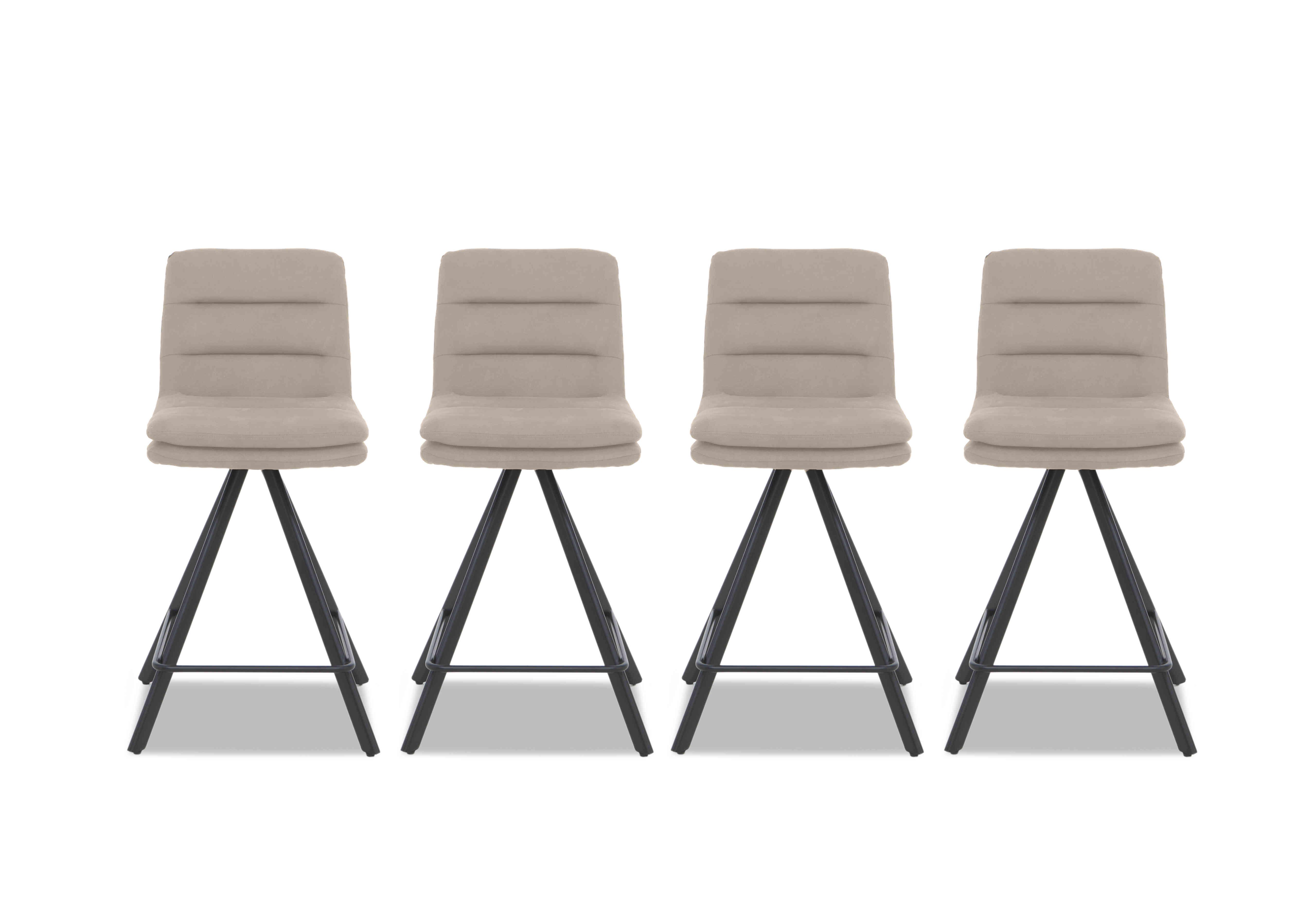 Njord Set of 4 Fabric Swivel Bar Stools in Sand on Furniture Village