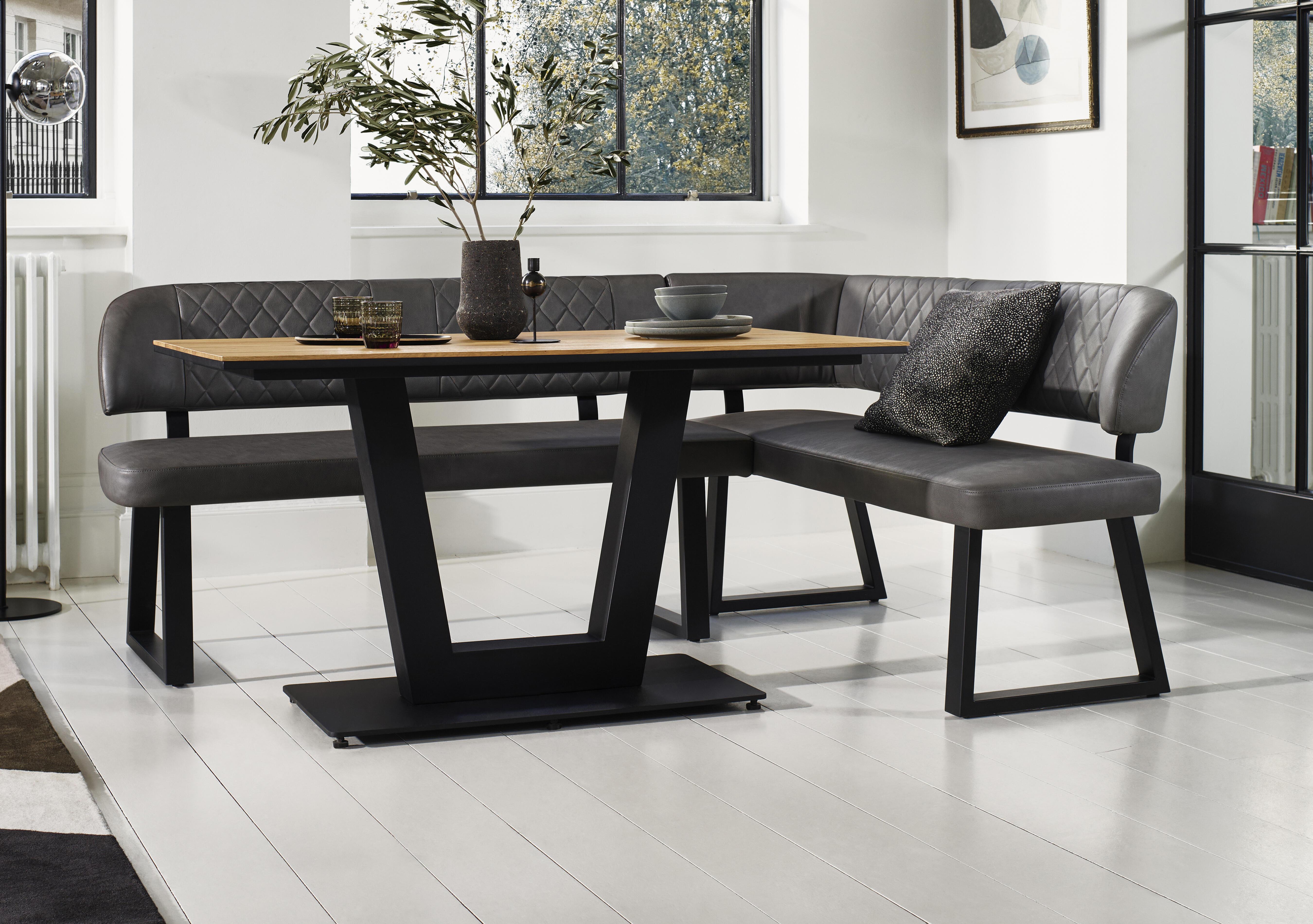 Venus Dining Table and Right Hand Facing Corner Dining Bench in  on Furniture Village