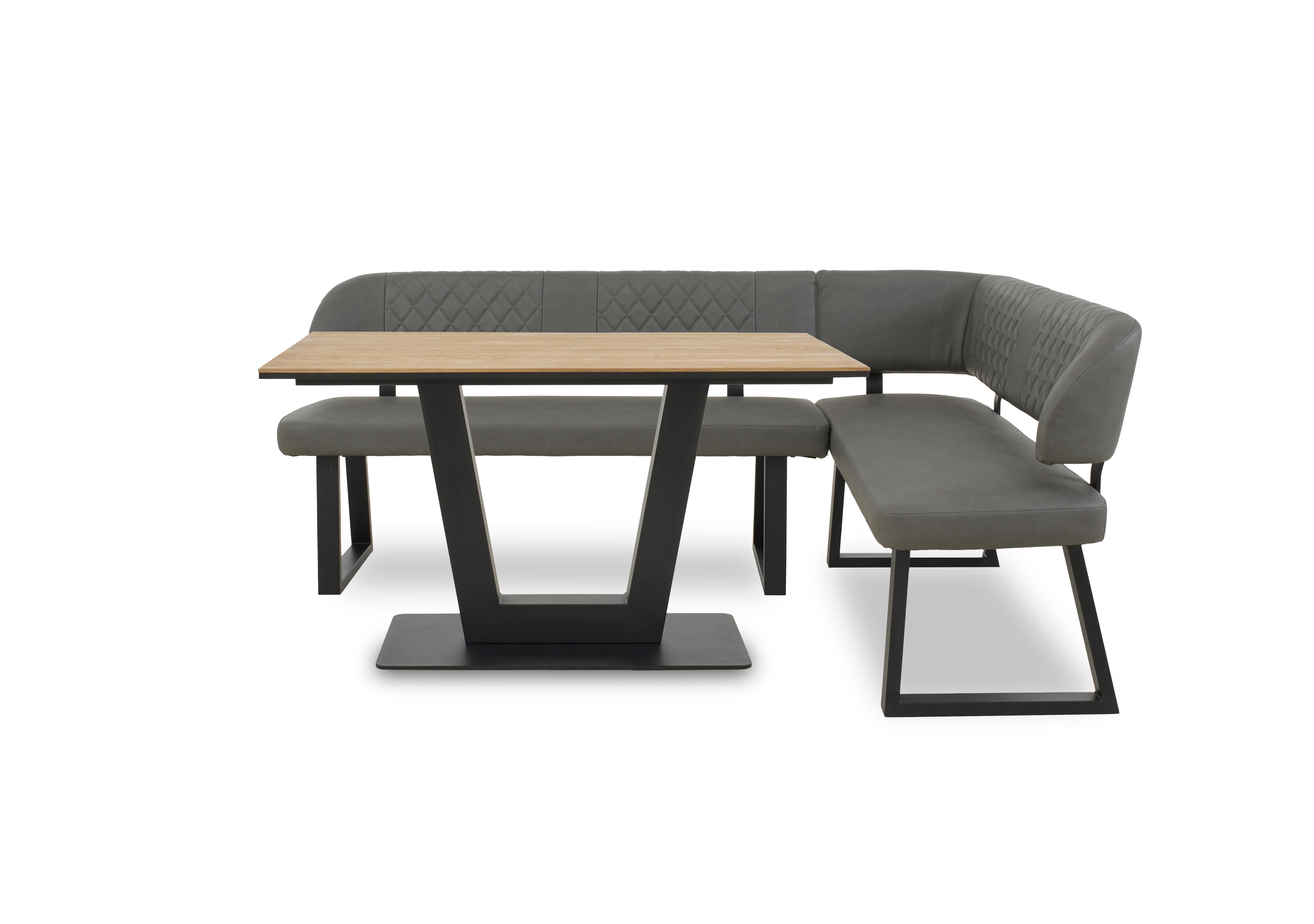 Venus Dining Table and Right Hand Facing Corner Dining Bench in Grey - Earth on Furniture Village