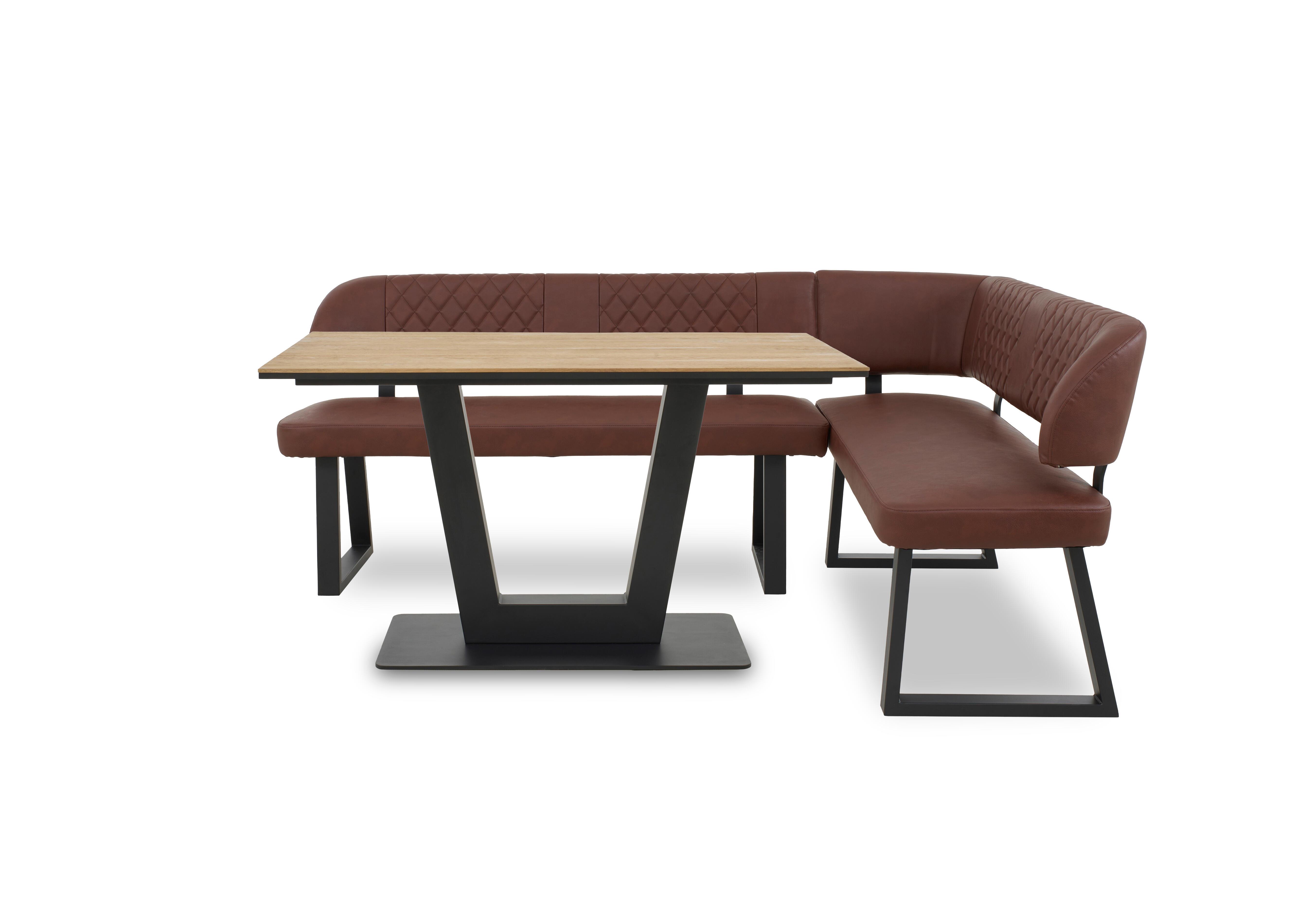 Venus Dining Table and Right Hand Facing Corner Dining Bench in Tan - Earth on Furniture Village