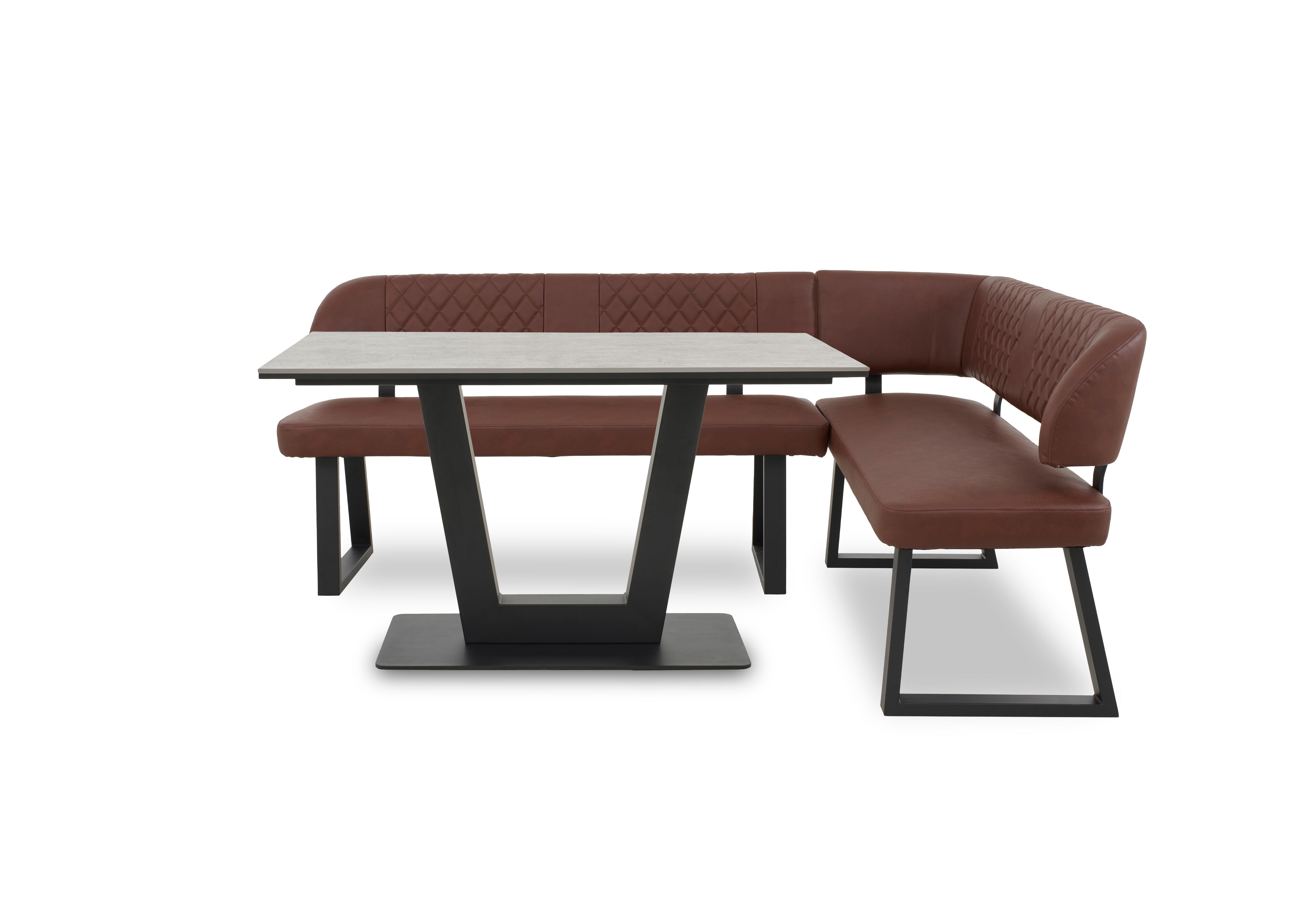 Venus Dining Table and Right Hand Facing Corner Dining Bench in Tan - Moon on Furniture Village