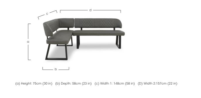 Venus Left Hand Facing Corner Dining Bench in  on Furniture Village