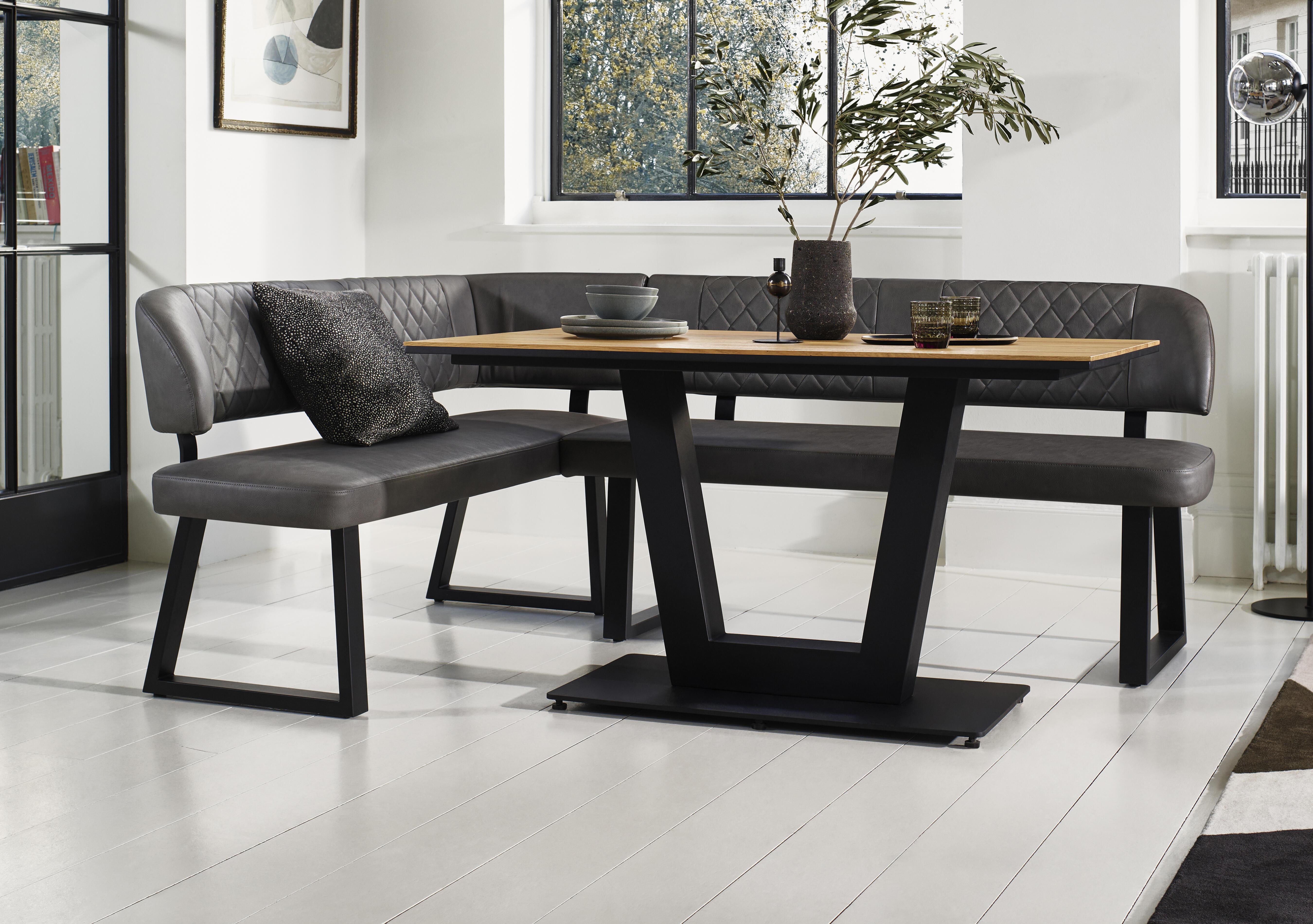 Venus Dining Table and Left Hand Facing Corner Dining Bench in  on Furniture Village