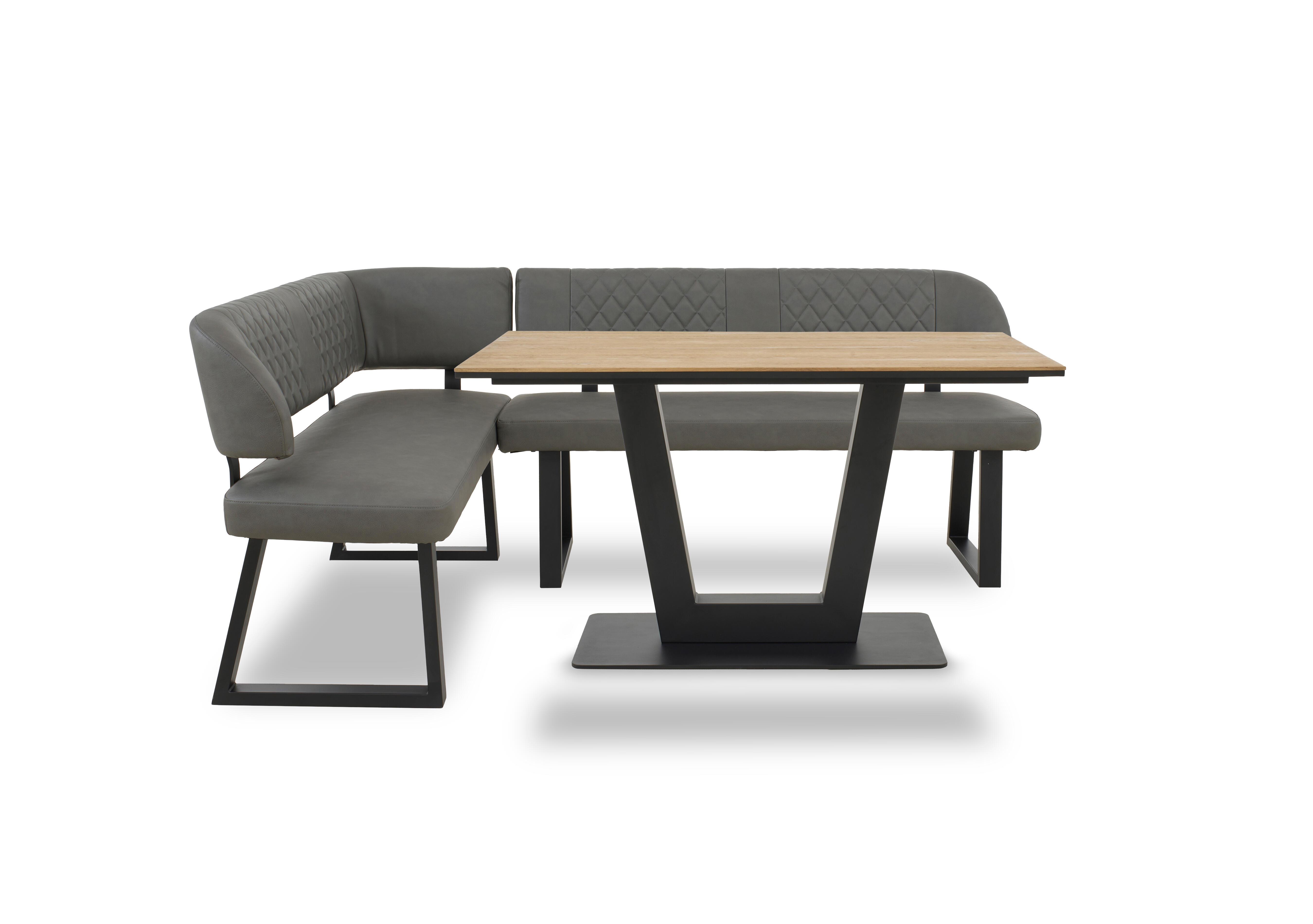 Venus Dining Table and Left Hand Facing Corner Dining Bench in Grey - Earth on Furniture Village