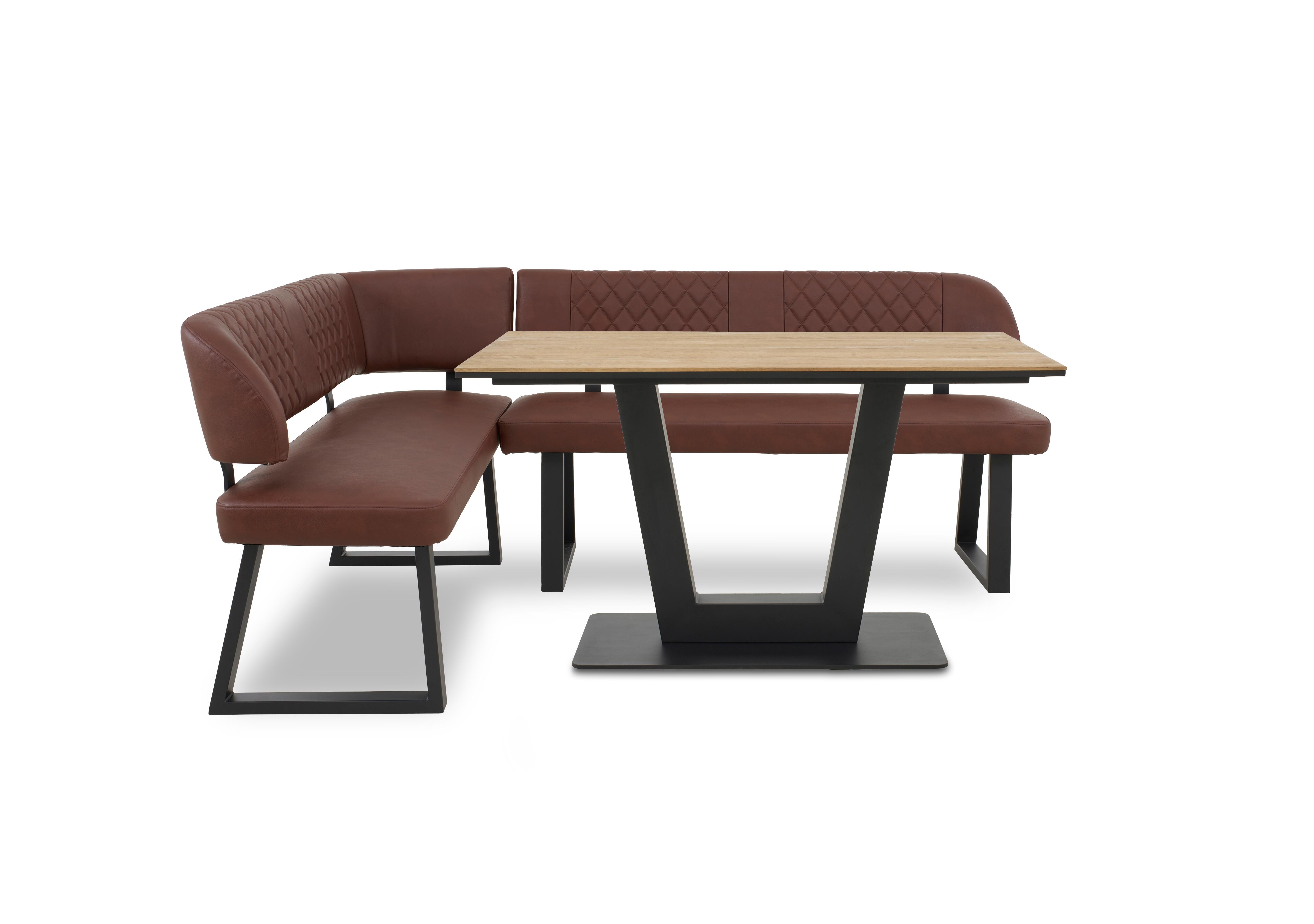 Venus Dining Table and Left Hand Facing Corner Dining Bench in Tan - Earth on Furniture Village