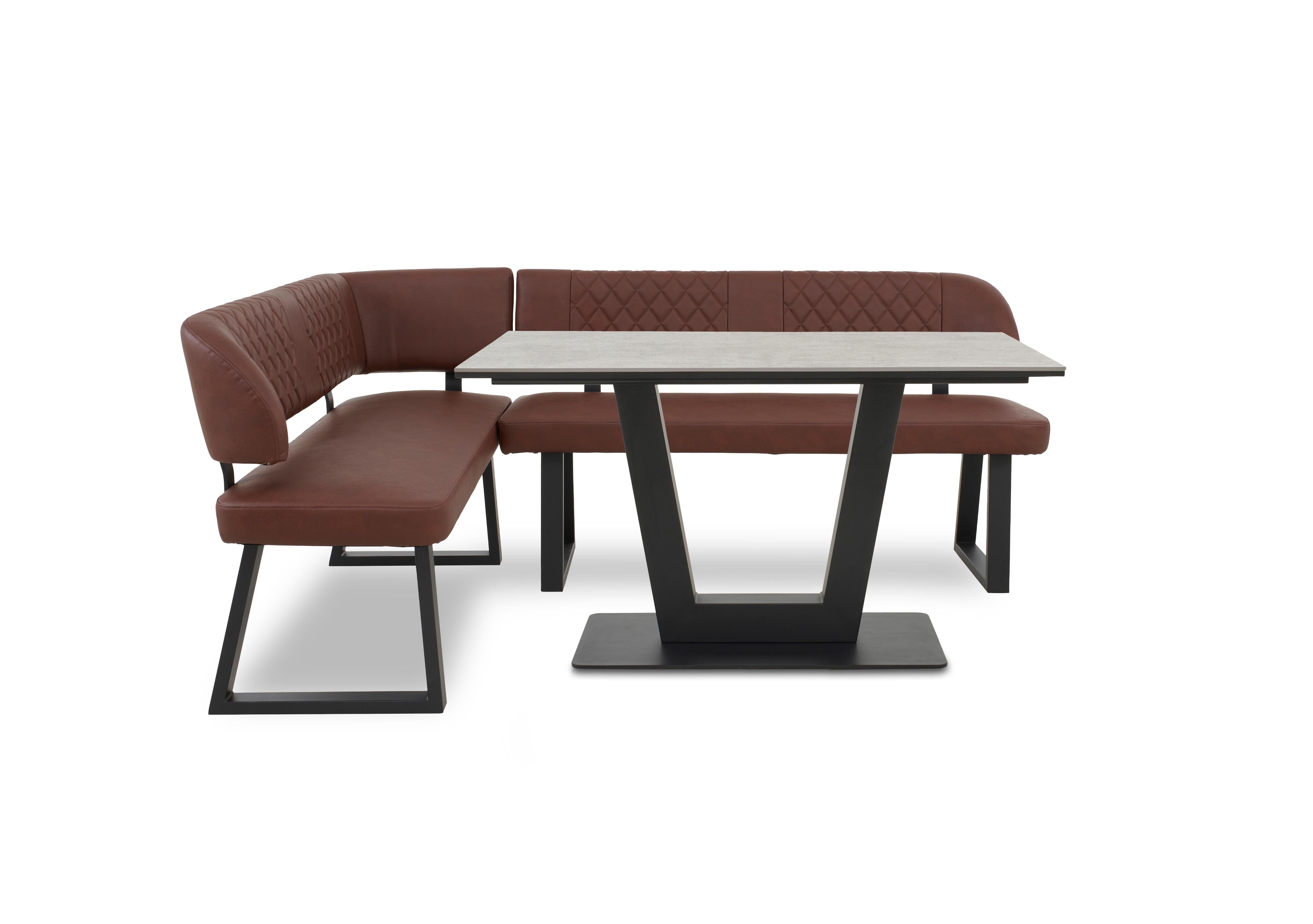 Venus Dining Table and Left Hand Facing Corner Dining Bench in Tan - Moon on Furniture Village