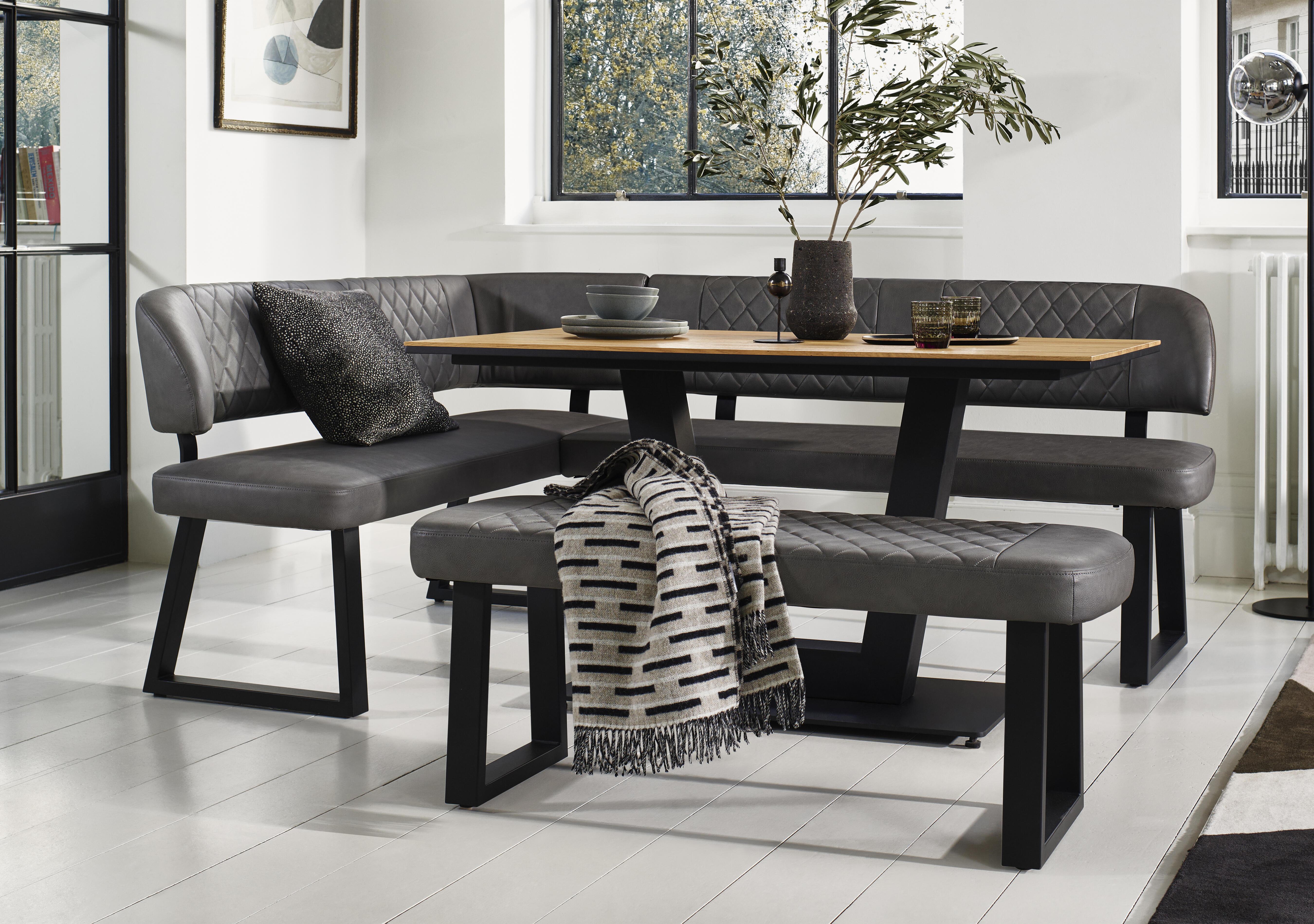 Venus Dining Table, Right Hand Facing Corner Dining Bench and Low Dining Bench in  on Furniture Village