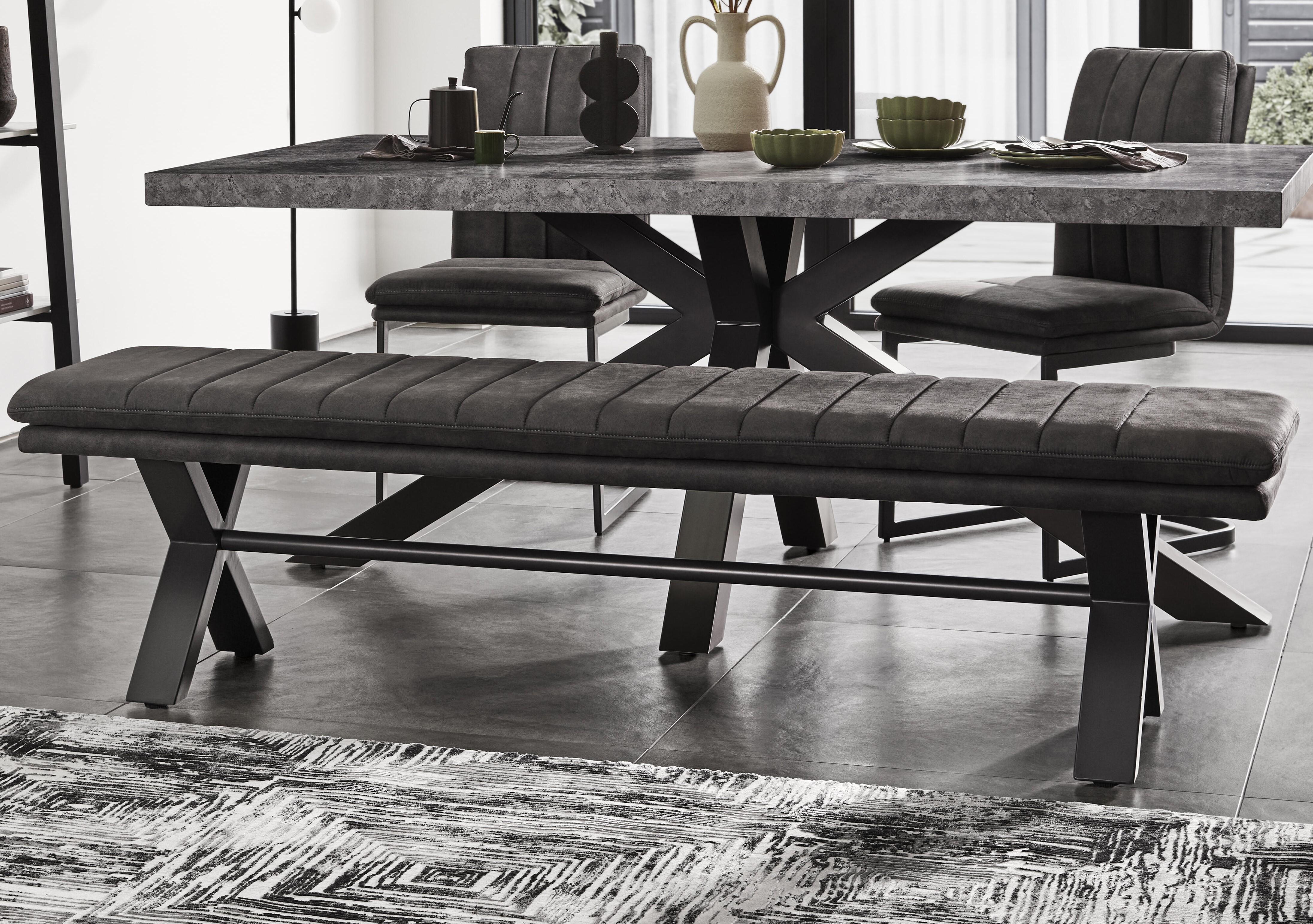 Moon Fabric Dining Bench in  on Furniture Village