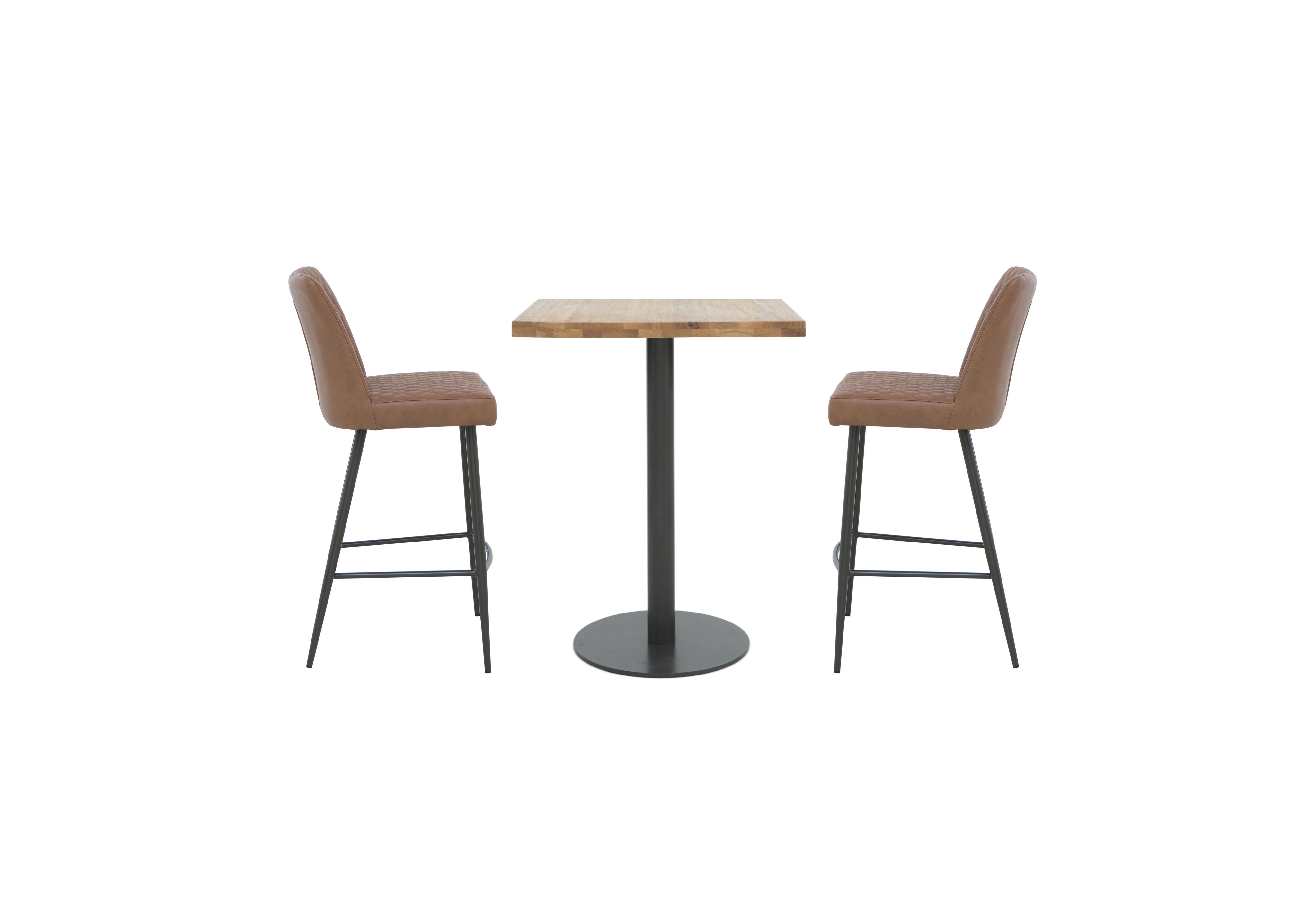 Earth Small Bar Table and 2 Bar Stools in Tan on Furniture Village