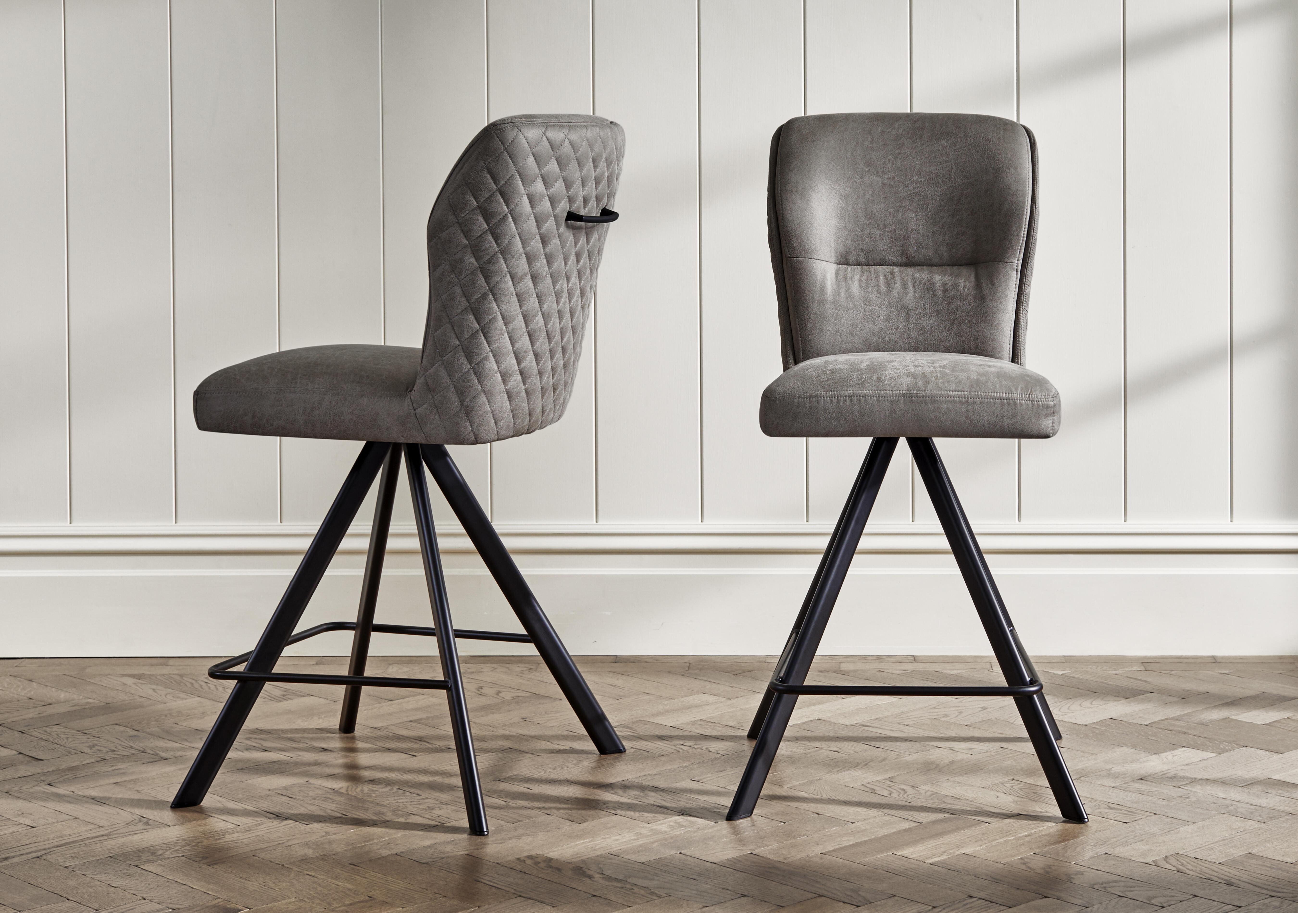 Terra Fabric Swivel Bar Stool in  on Furniture Village