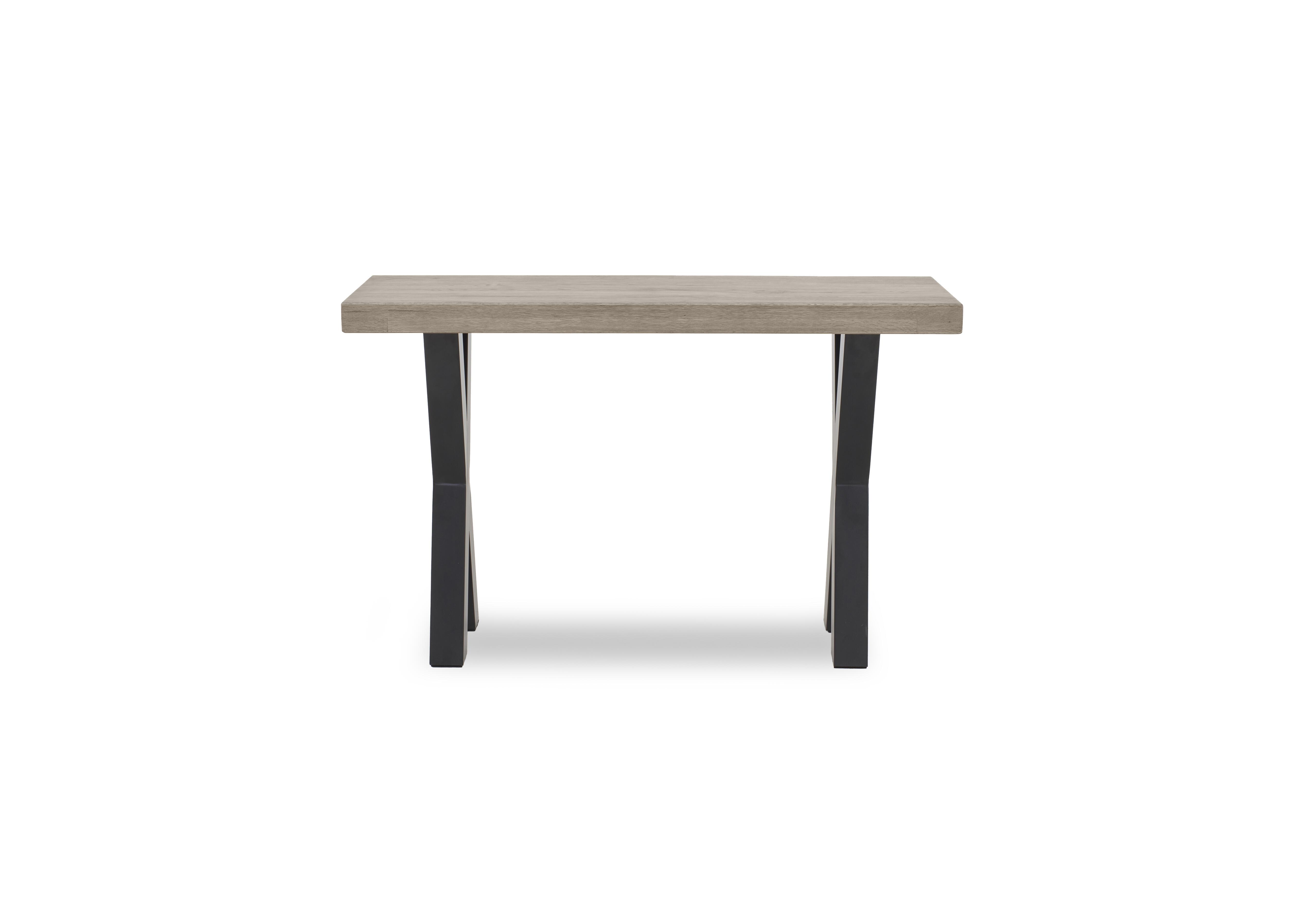 Terra Straight Edge Console Table with X Shaped Legs in 8 Vintage Grey on Furniture Village