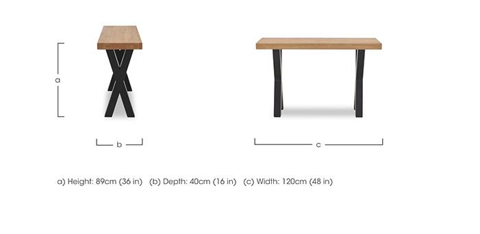 Terra Straight Edge Console Table with X Shaped Legs in  on Furniture Village