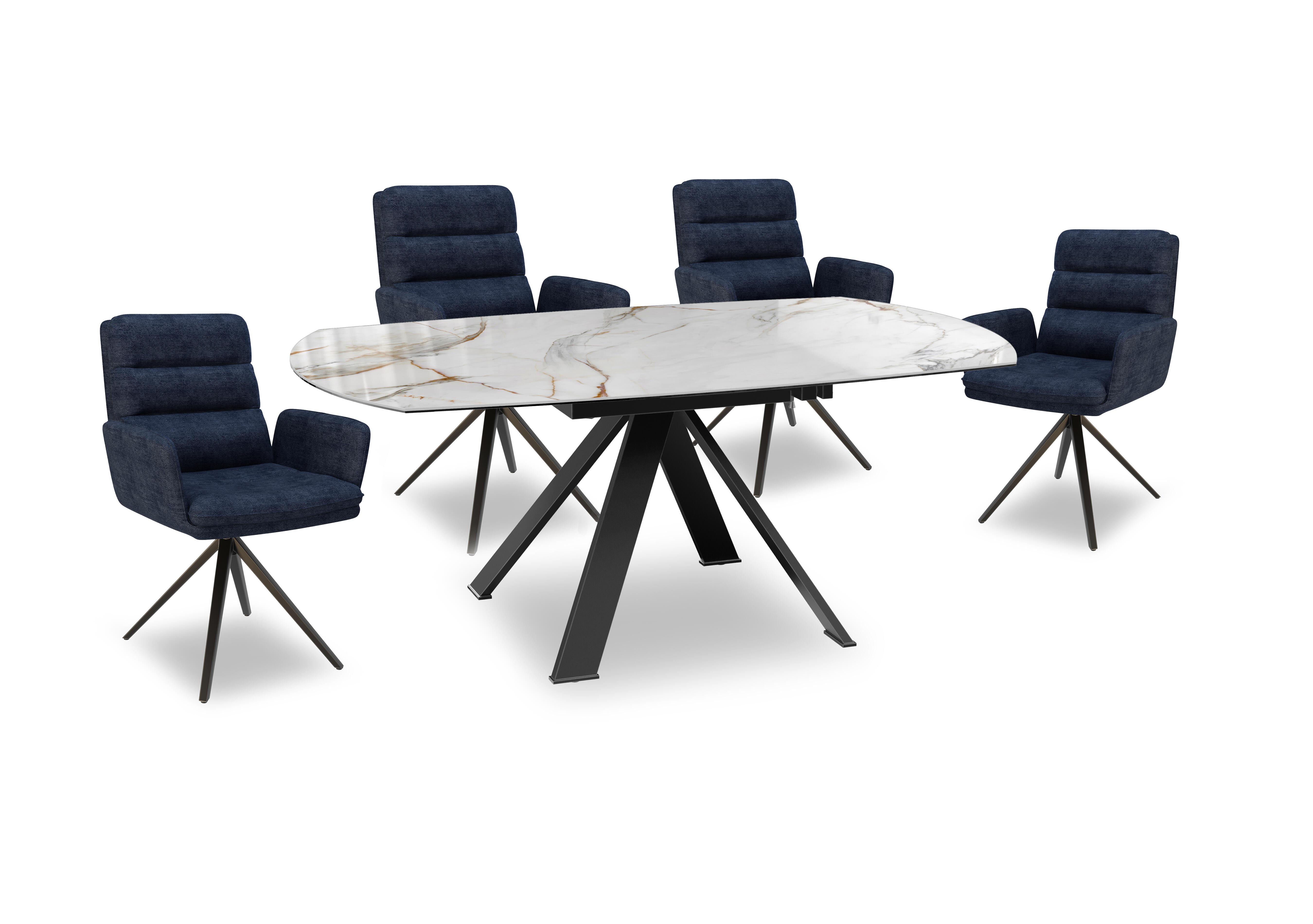 Felipe Swivel Extending Dining Table and 4 Swivel Dining Arm Chairs in  on Furniture Village