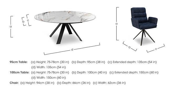 Felipe Swivel Extending Dining Table and 4 Swivel Dining Arm Chairs in  on Furniture Village