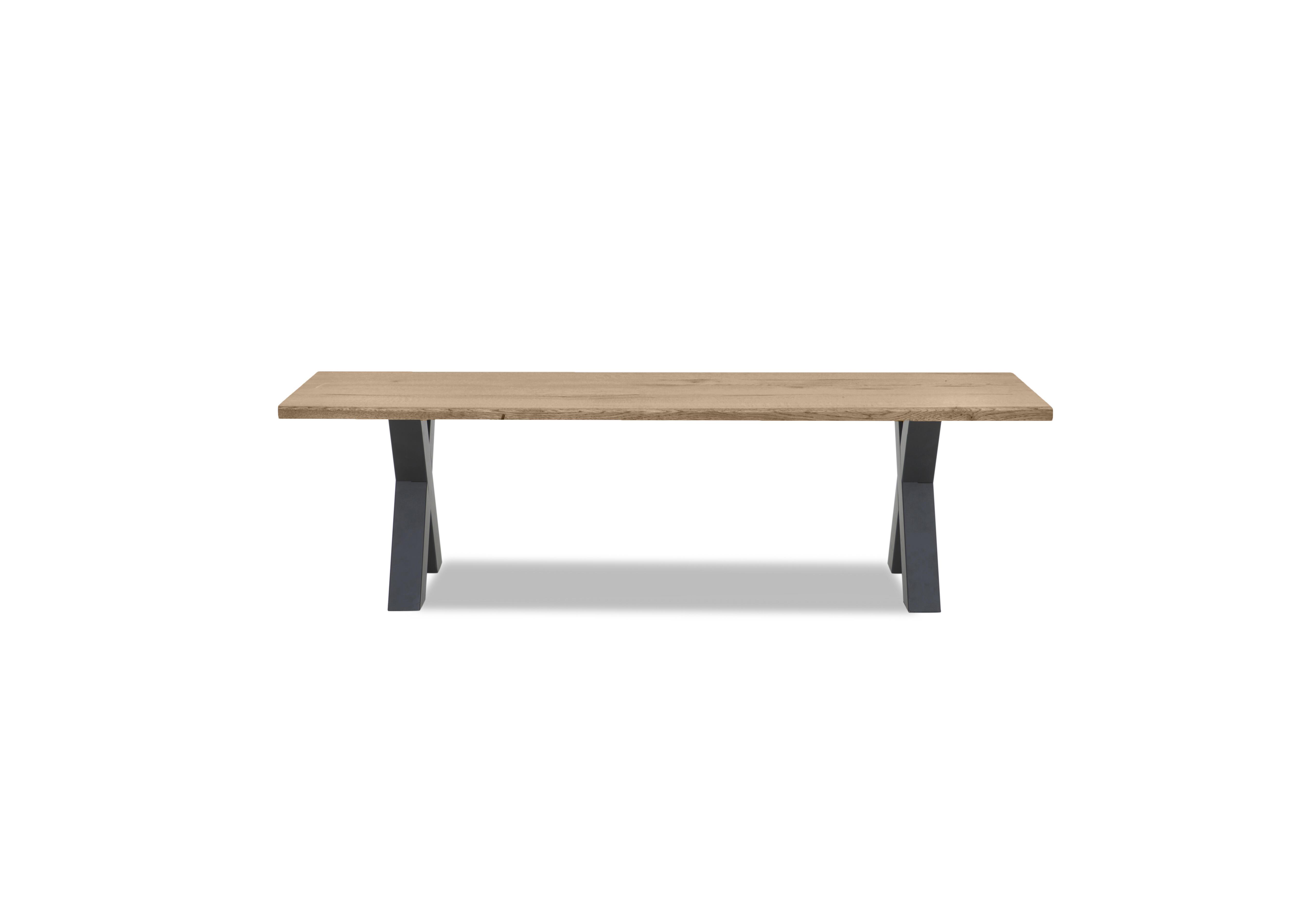 Terra Compact Dining Bench with X Shaped Legs in 32 Sand Stone on Furniture Village