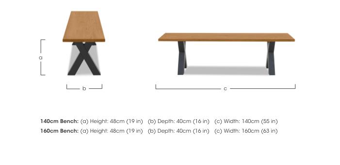 Terra Compact Dining Bench with X Shaped Legs in  on Furniture Village