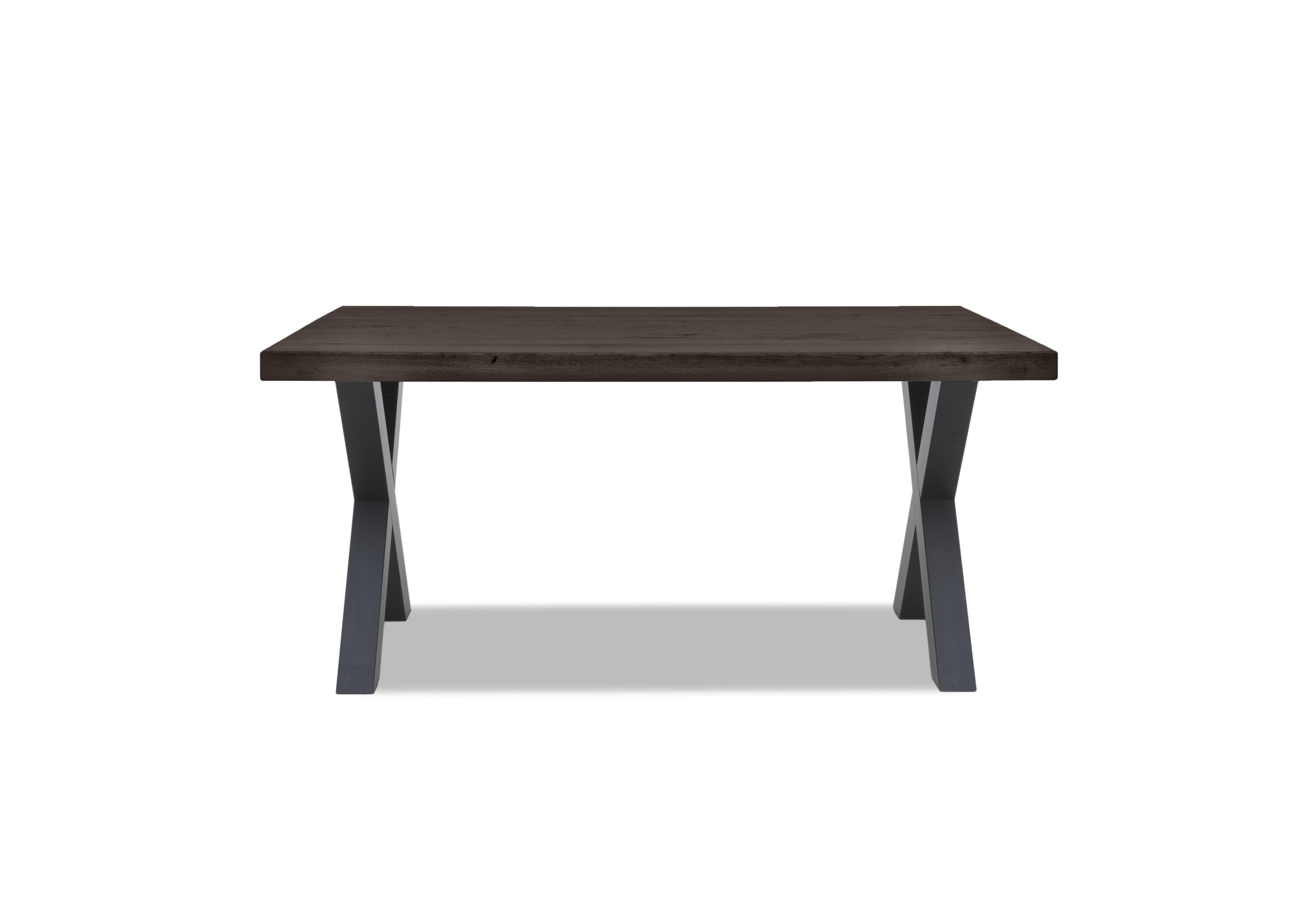 Terra Compact Straight Edge Dining Table with X Shaped Legs in 2 Smoked on Furniture Village