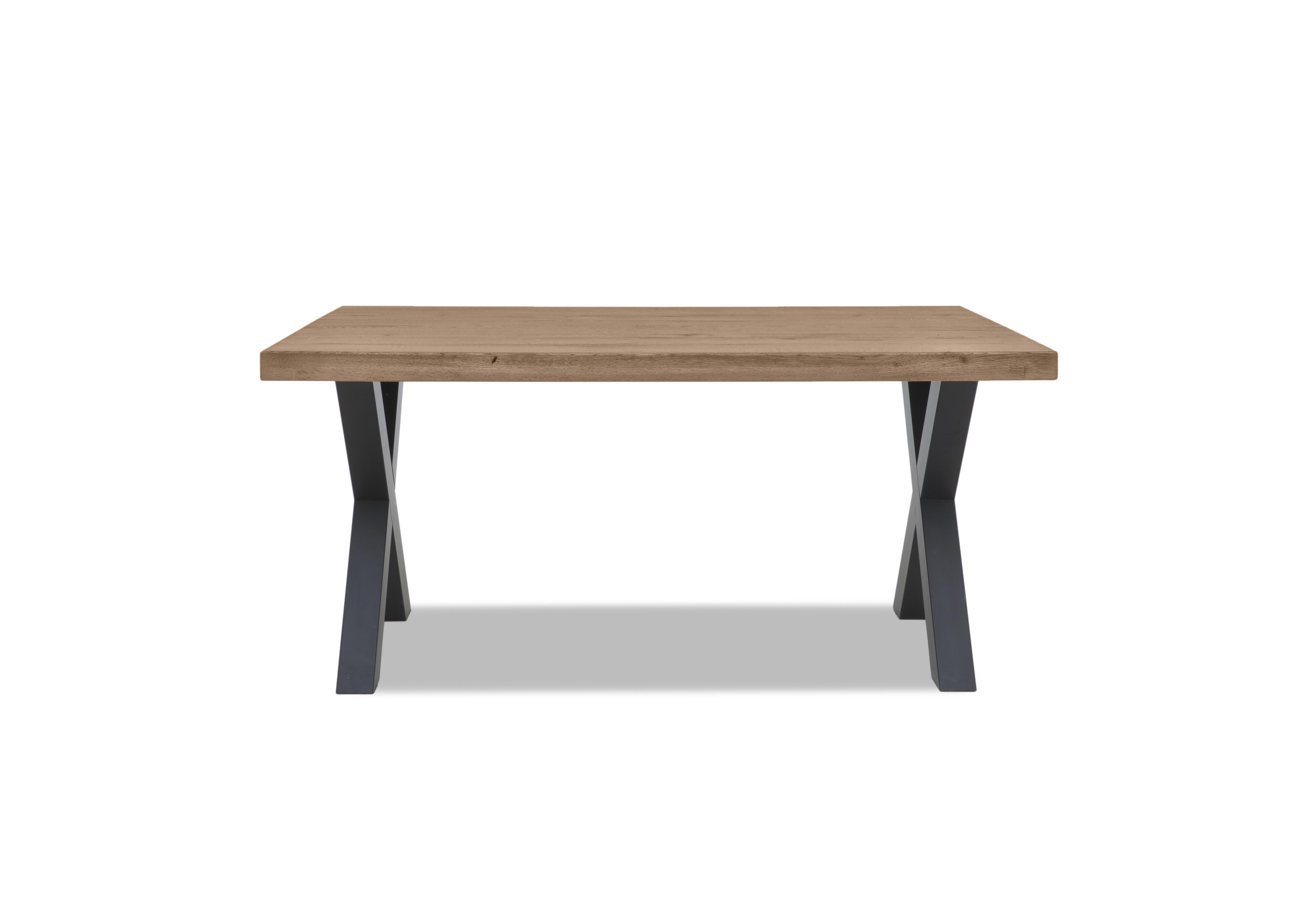 Terra Compact Straight Edge Dining Table with X Shaped Legs in 33 Storm Wood on Furniture Village