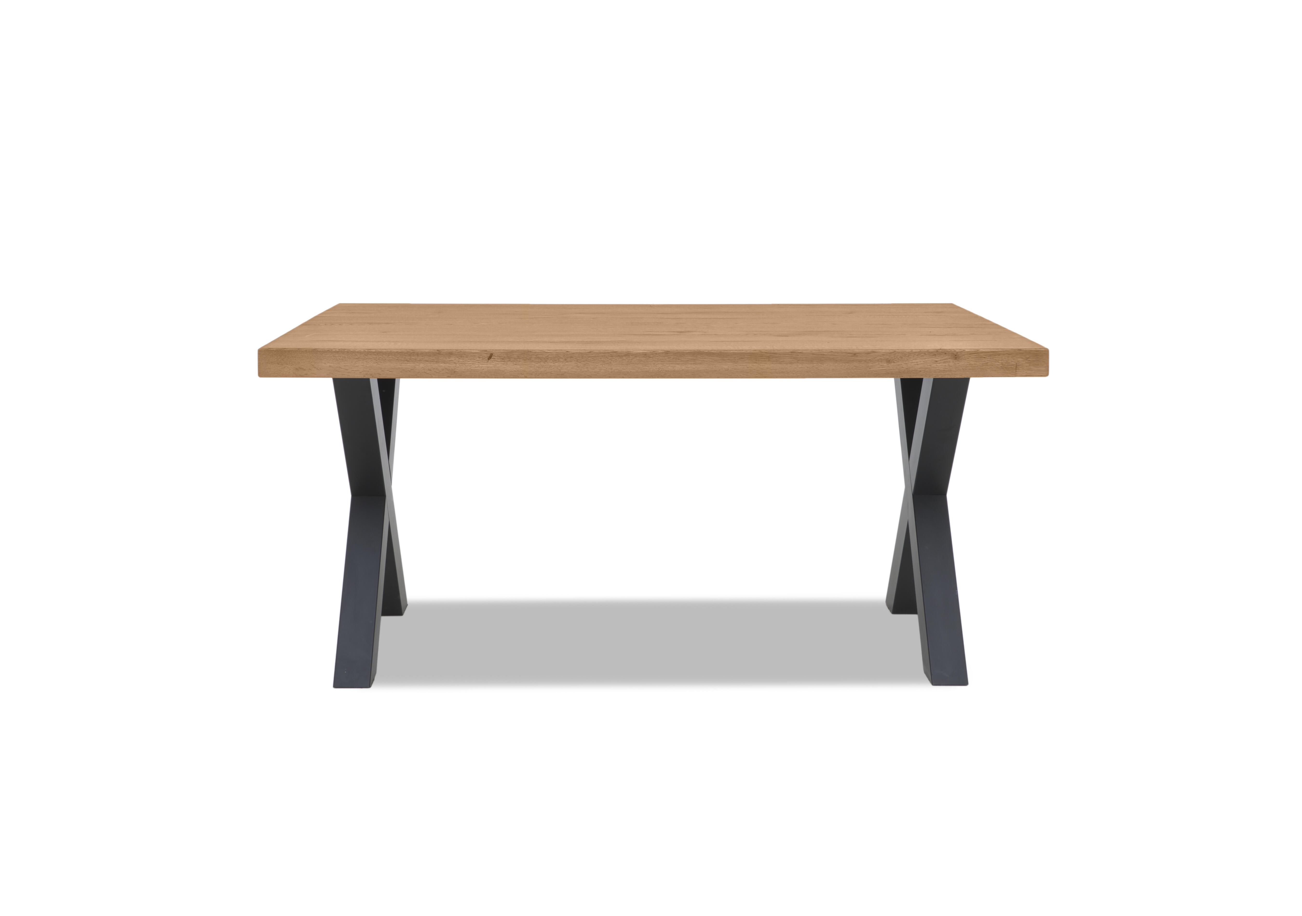 Terra Compact Straight Edge Dining Table with X Shaped Legs in 52 Natura Bianca on Furniture Village