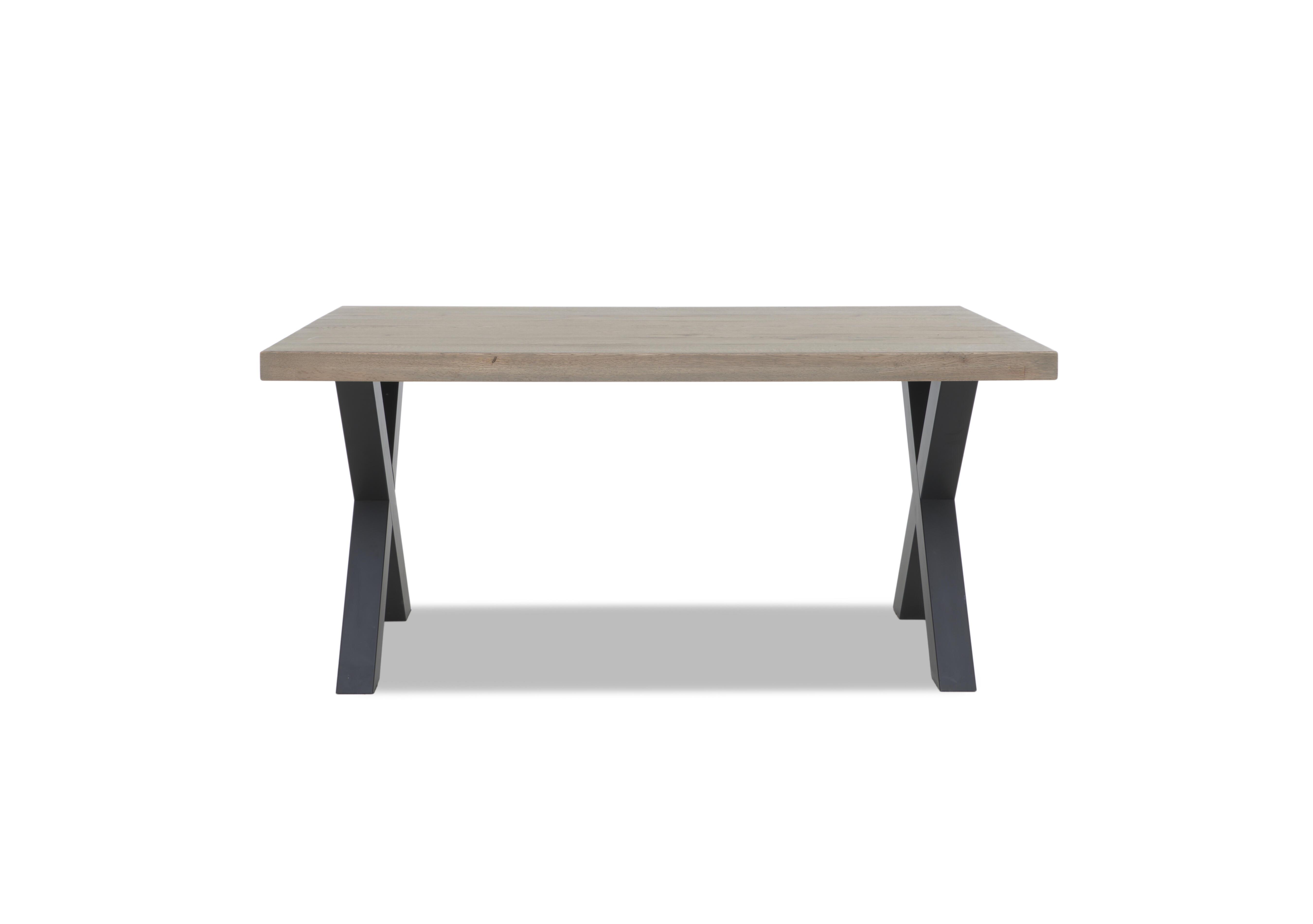 Terra Compact Straight Edge Dining Table with X Shaped Legs in 8 Vintage Grey on Furniture Village