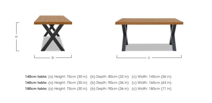 Terra Compact Straight Edge Dining Table with X Shaped Legs in  on Furniture Village
